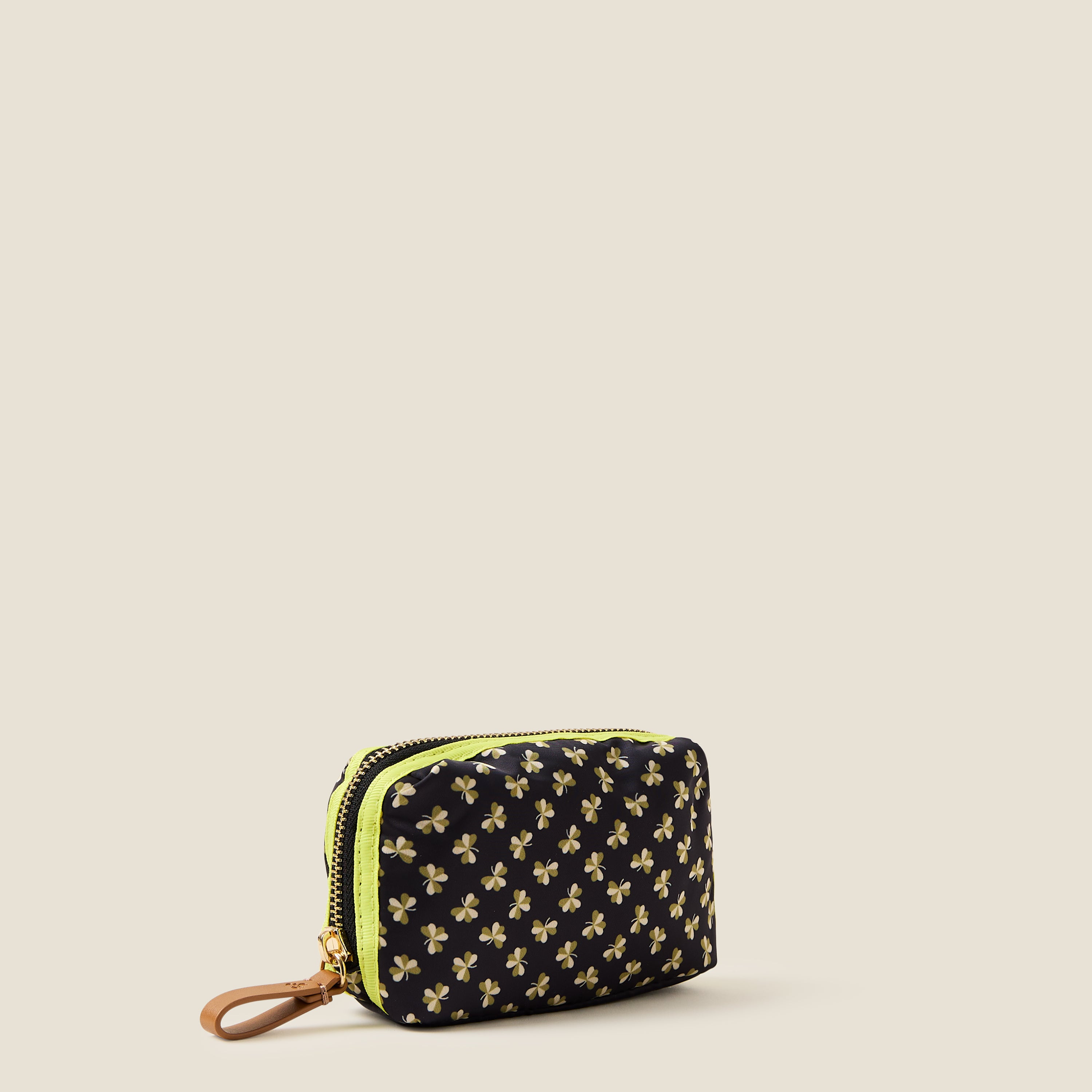 Small Pouch - Ditsy Clover Black