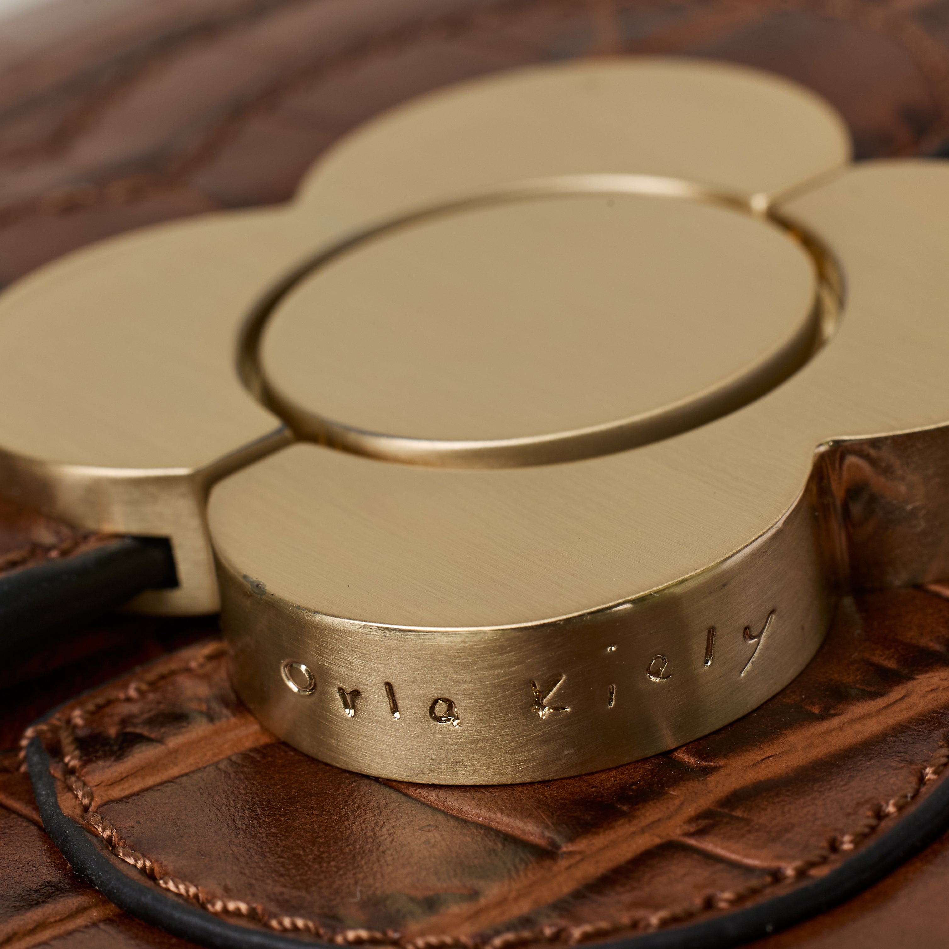 Mini Eclipse Leather Crossbody Bag - Flower Applique Croc