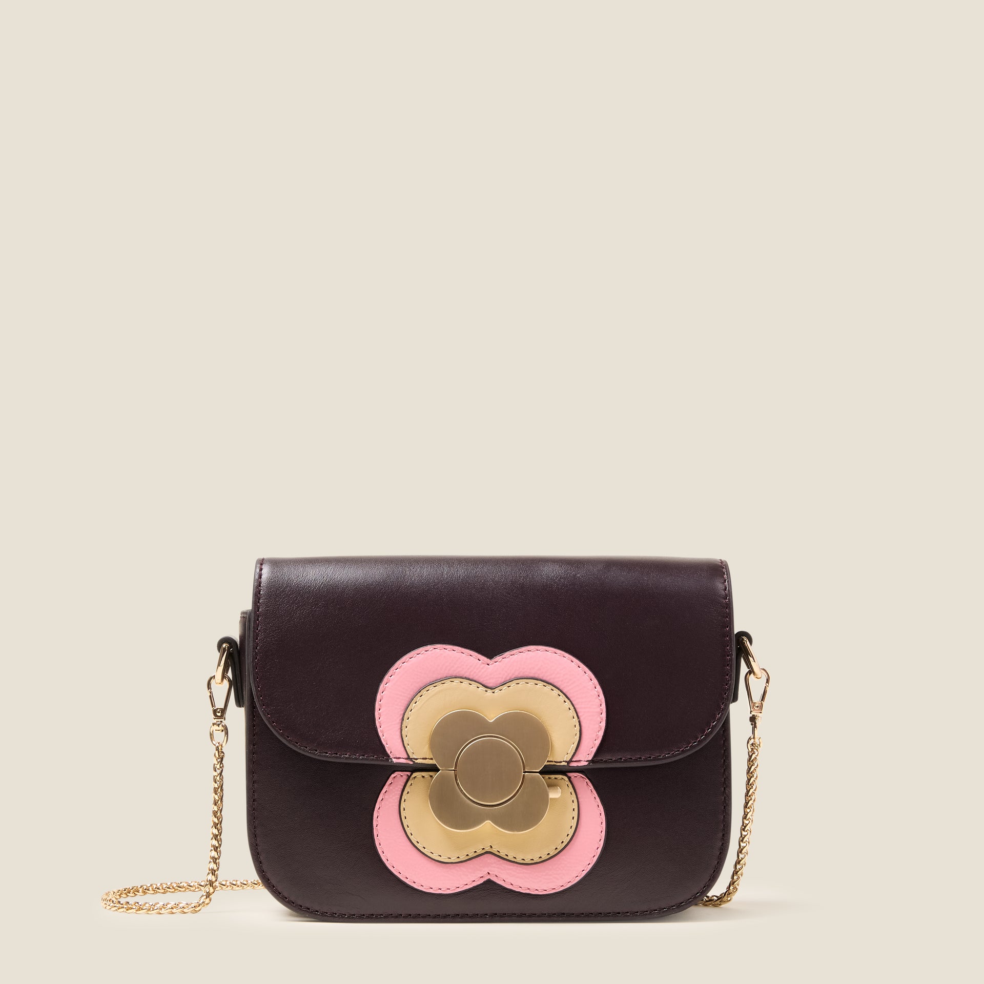 Mini Eclipse Leather Crossbody Bag Flower Applique