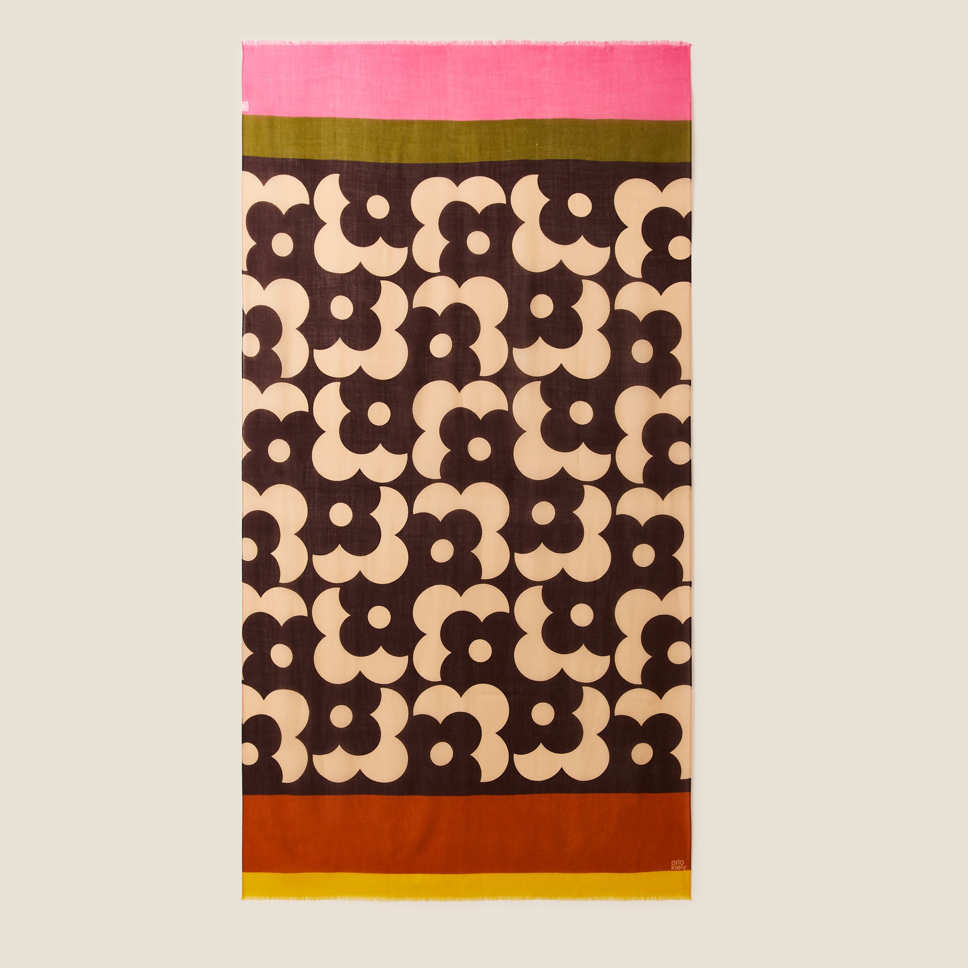 Wool Scarf Flower Shadow Spot Auburn