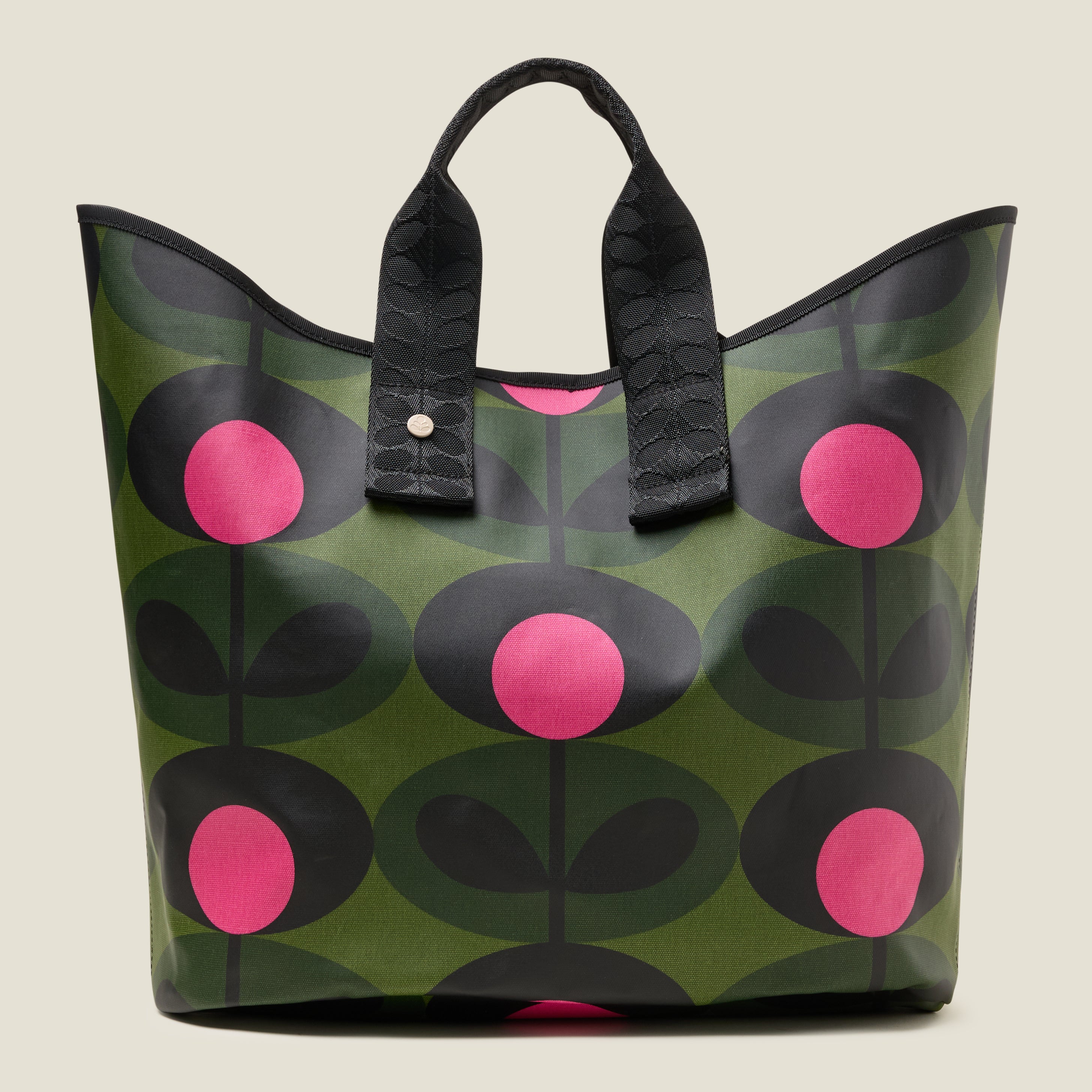 Carryall Large Tote Bag | Women's Retro Bag | Orla Kiely | Green Print