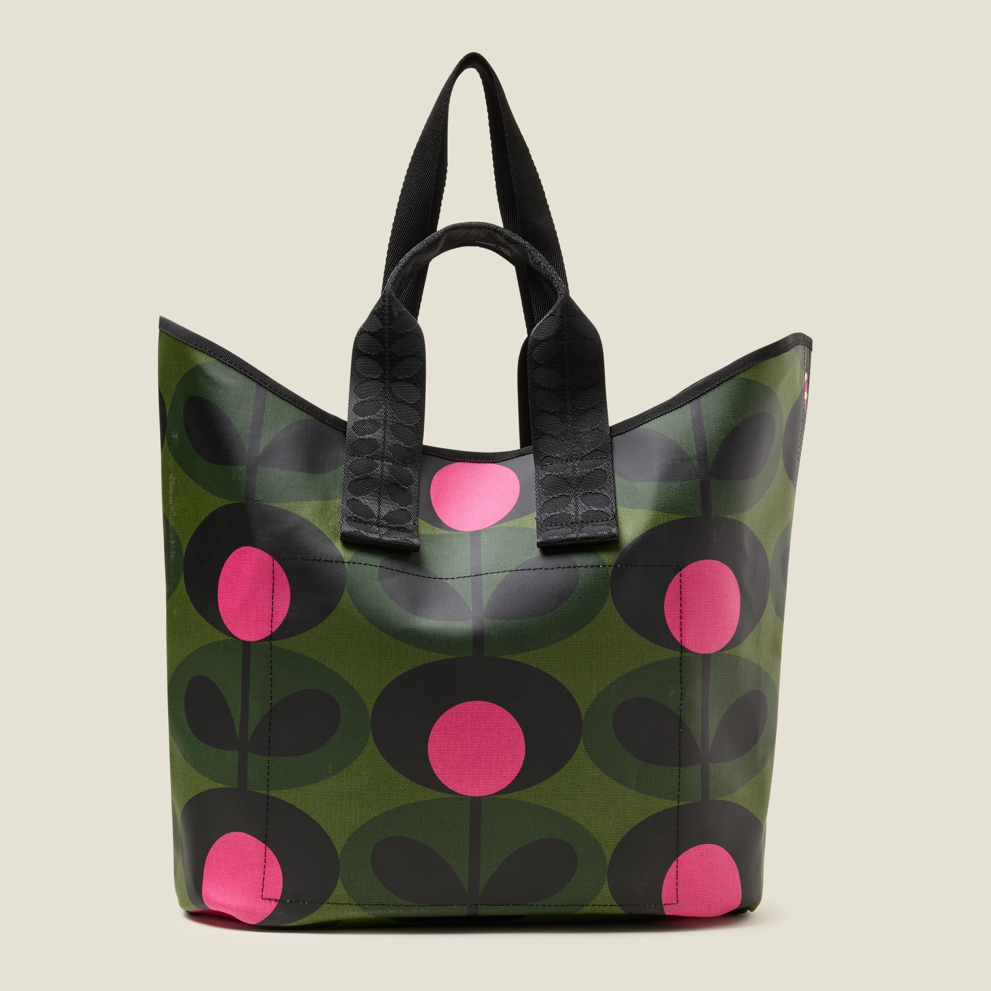 Carryall Large Tote Bag | Women's Retro Bag | Orla Kiely | Green Print