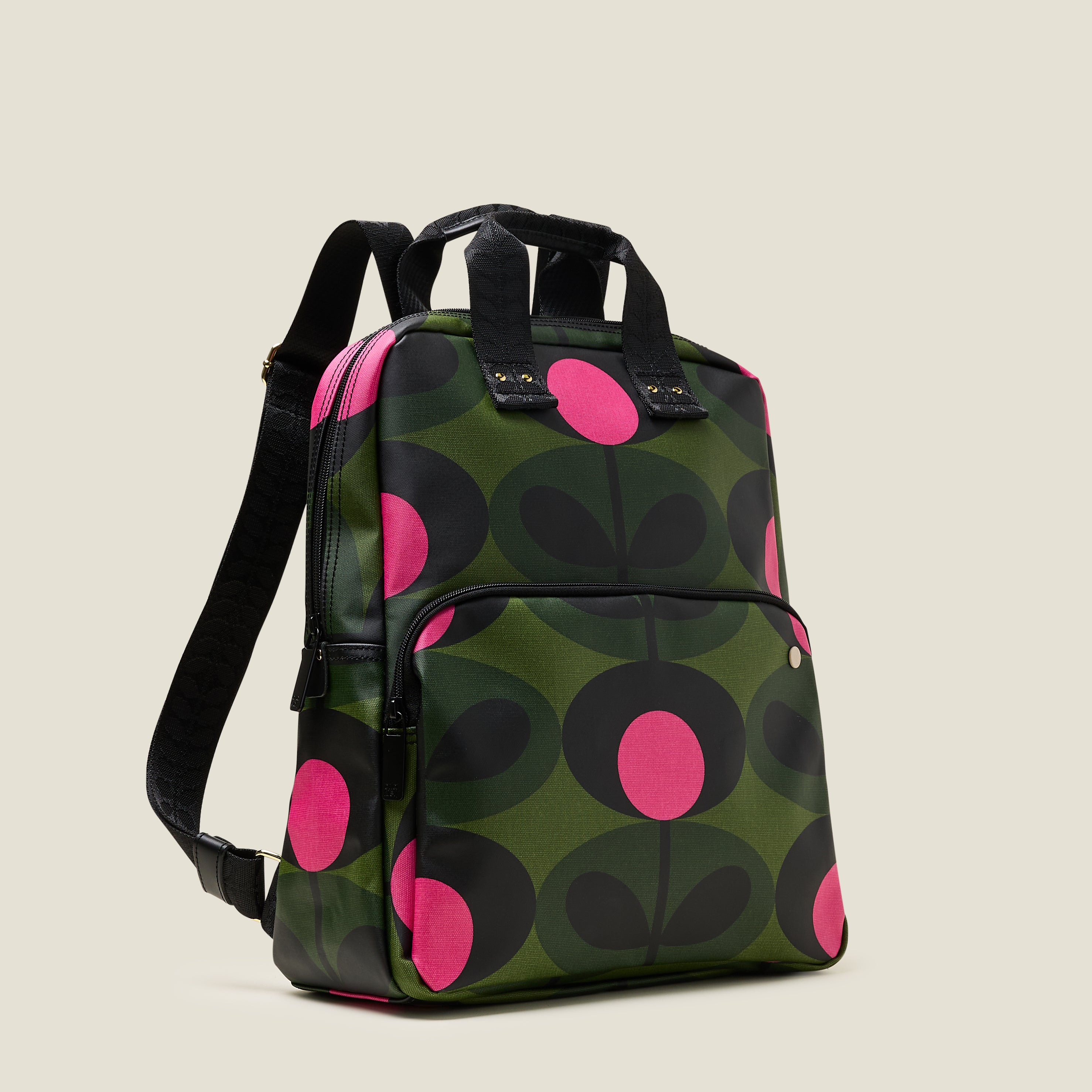 Lotta Backpack | Orla Kiely Rucksack With Laptop Sleeve | Green