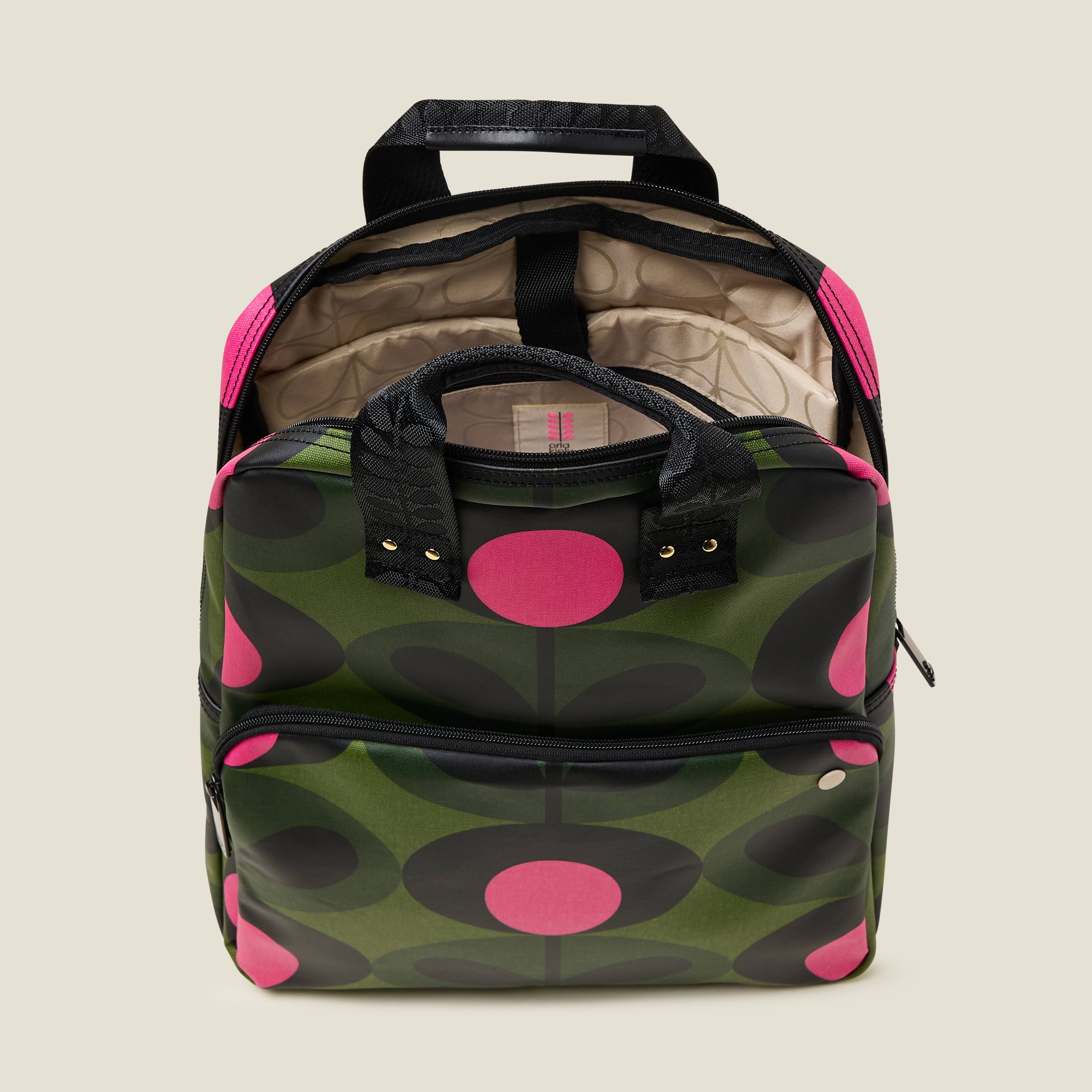 Lotta Backpack | Orla Kiely Rucksack With Laptop Sleeve | Green