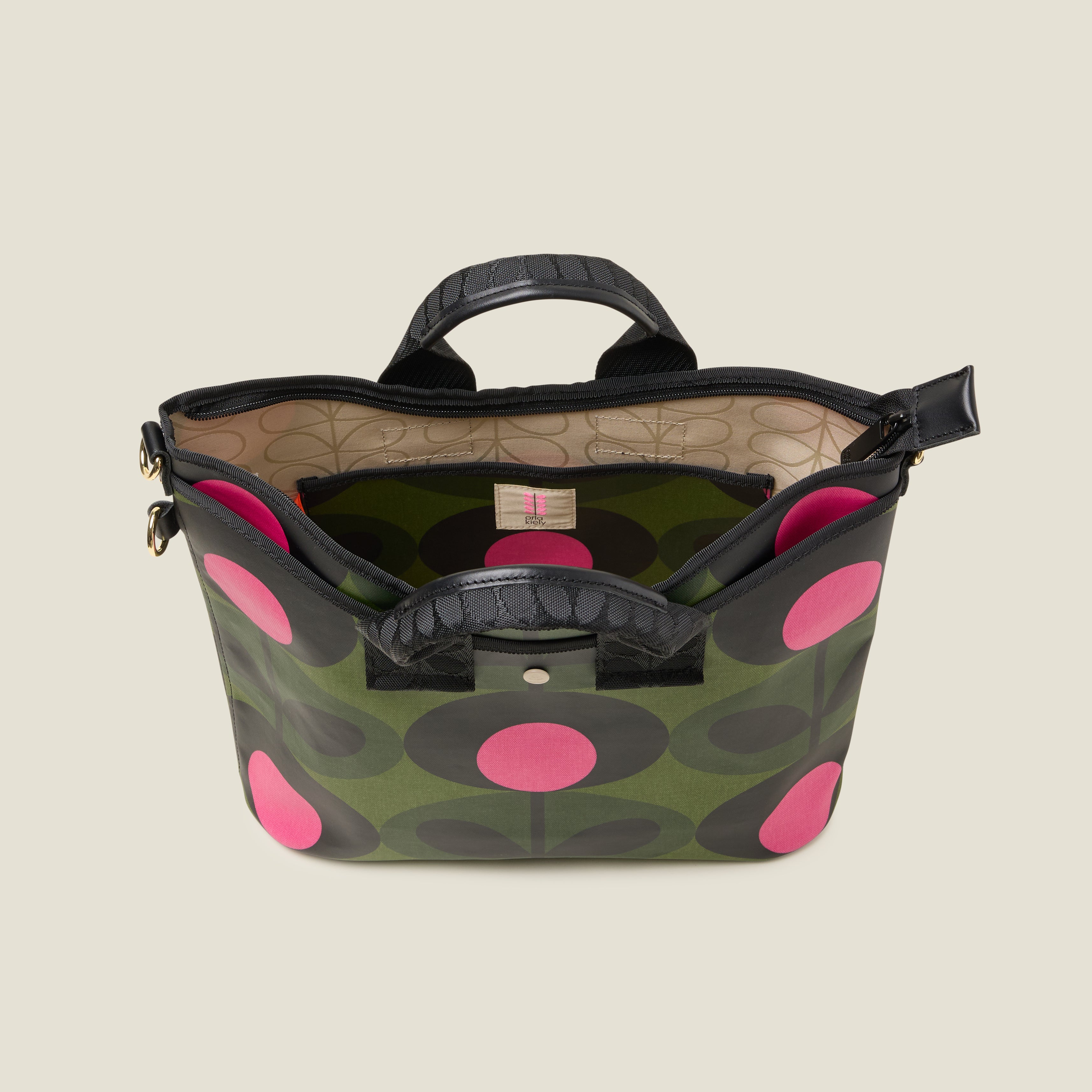 Carrygrab Crossbody Bag & Bucket Bag in Green | By Designer Orla Kiely