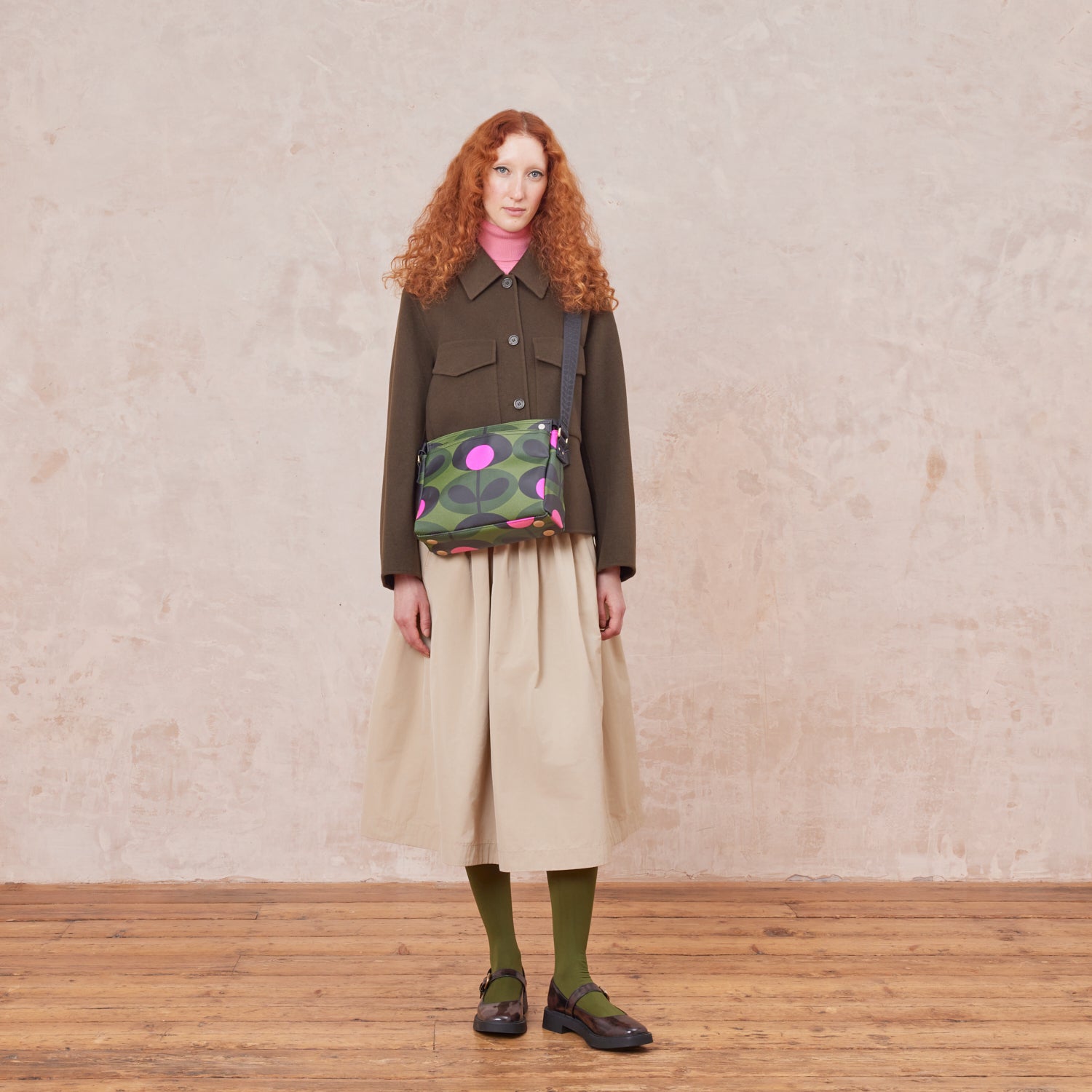 Fielder Crossbody Bag in Green | Designer Everyday Bag | Orla Kiely