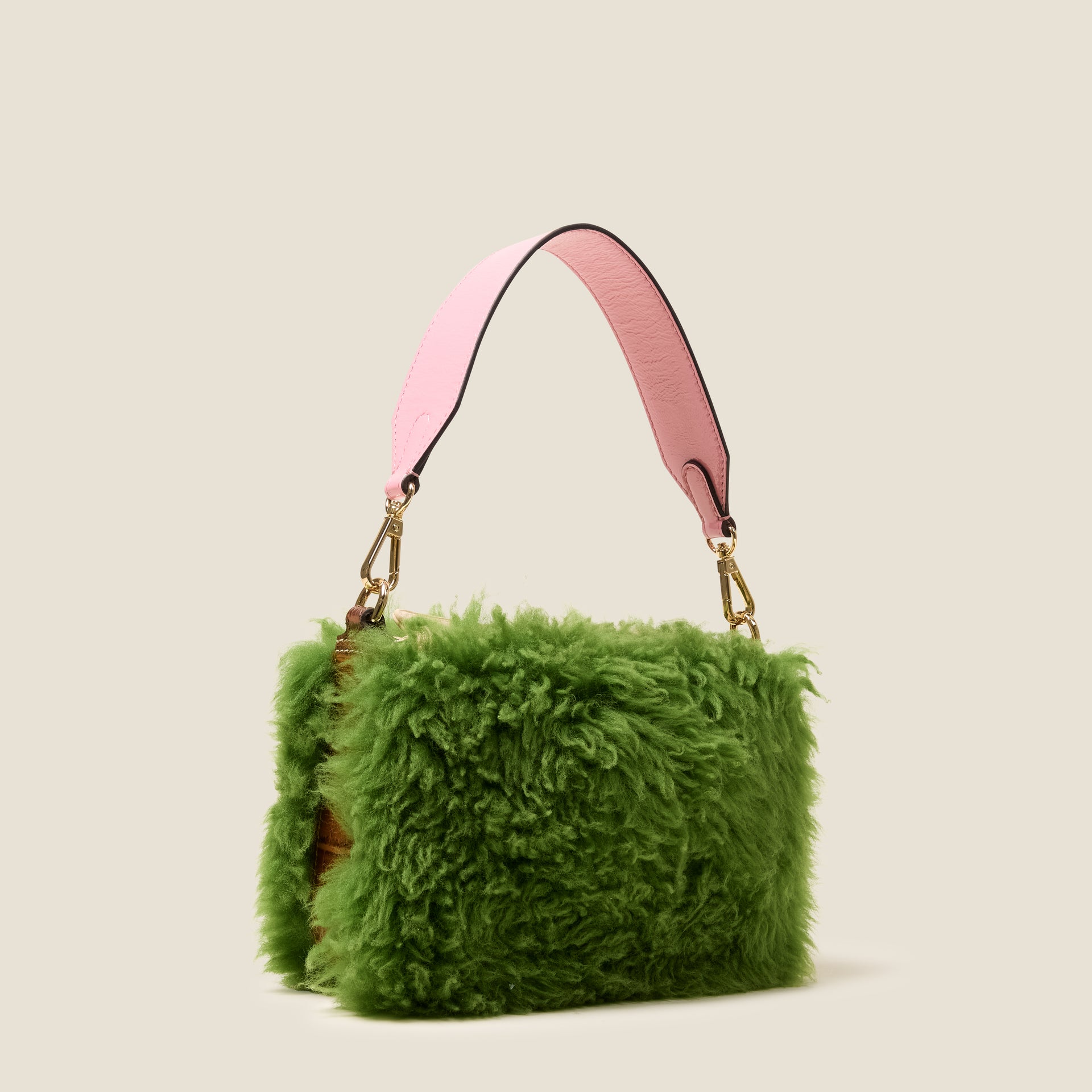 Mini Softie Leather Crossbody Bag Sheepskin Colourblock