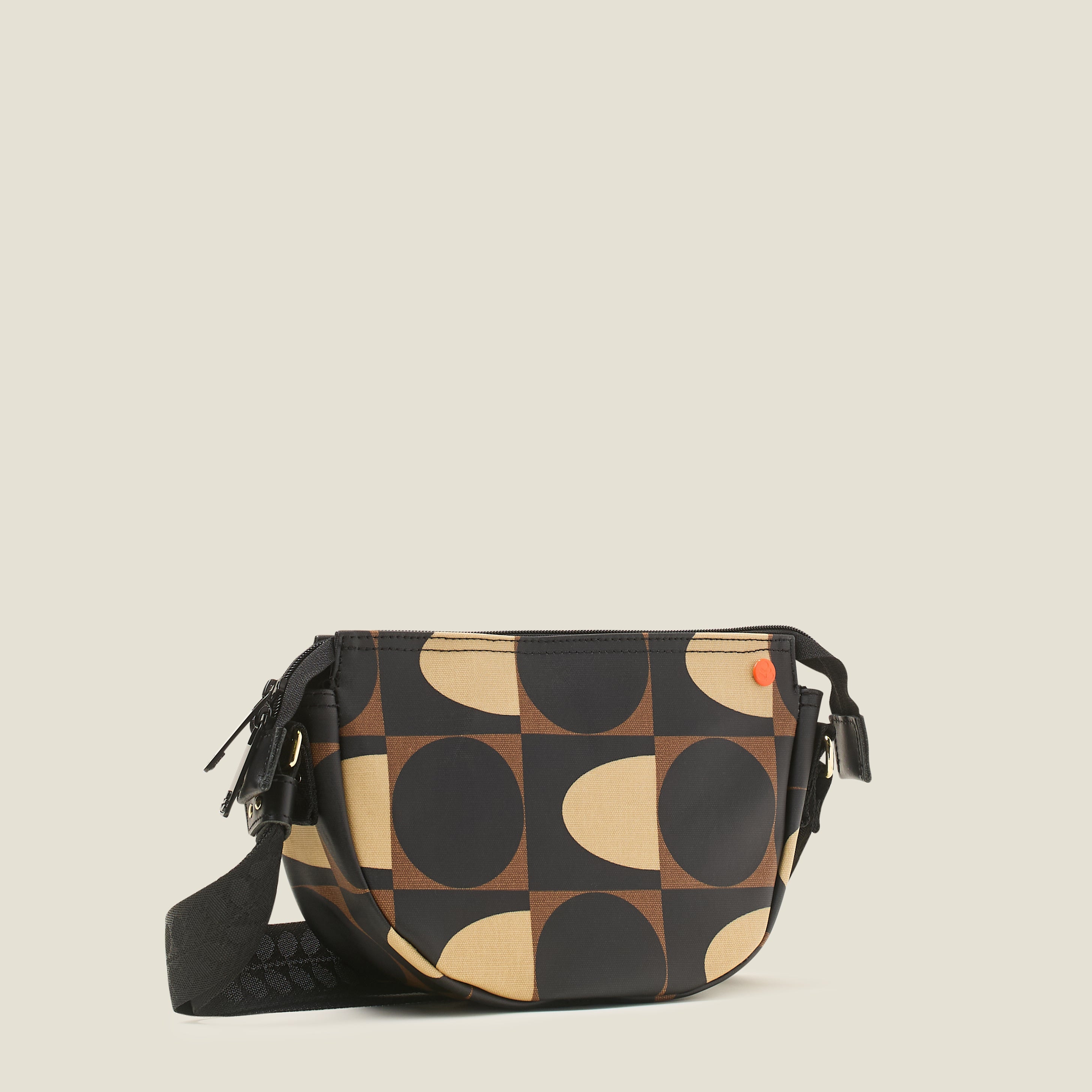 Mini Rounder Crossbody - Spot Square Mocha
