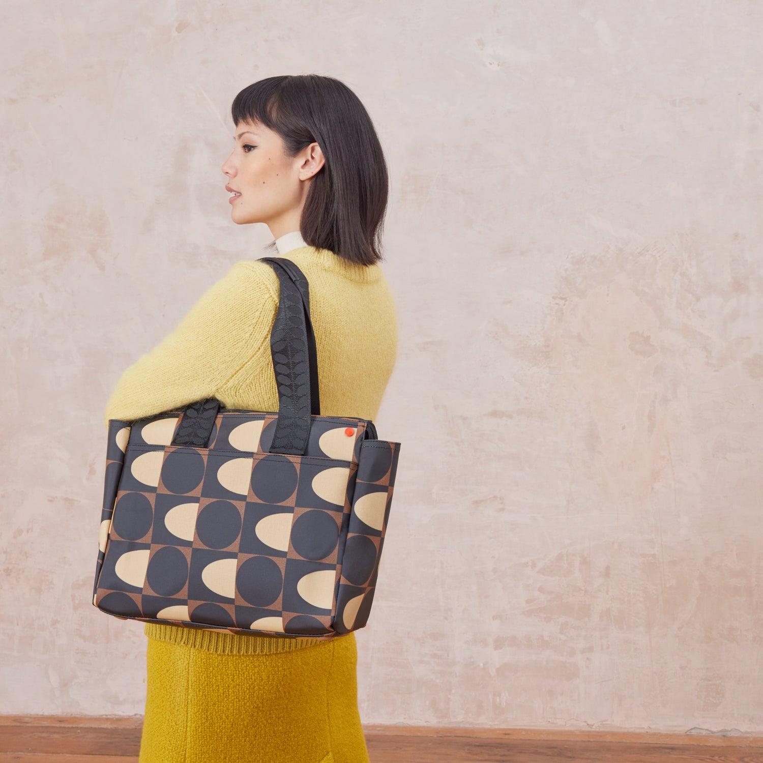 Walker Tote Bag | Orla Kiely Work & Laptop Tote Bag, Mocha Brown Print