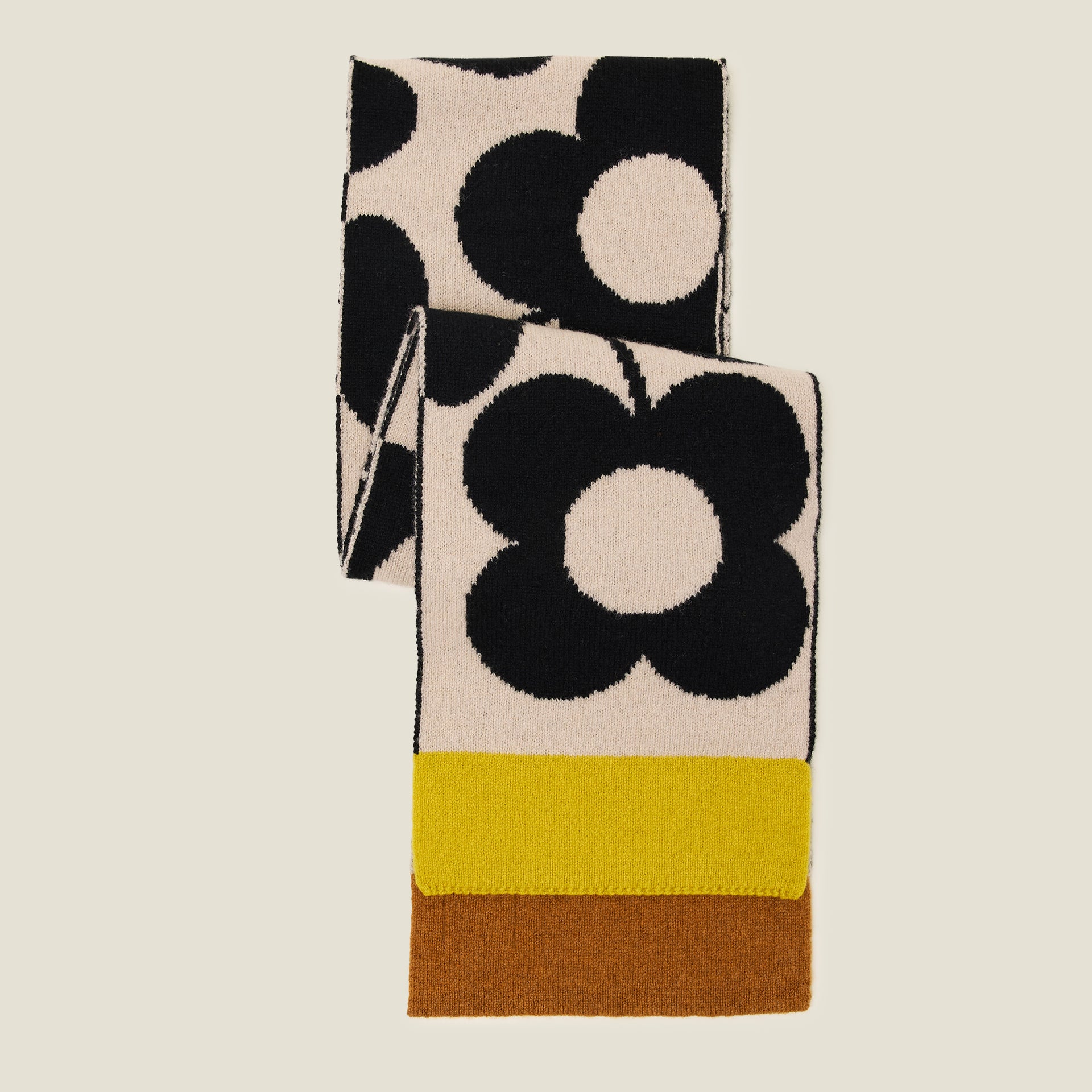 Stem Sprig Wool Scarf Cream