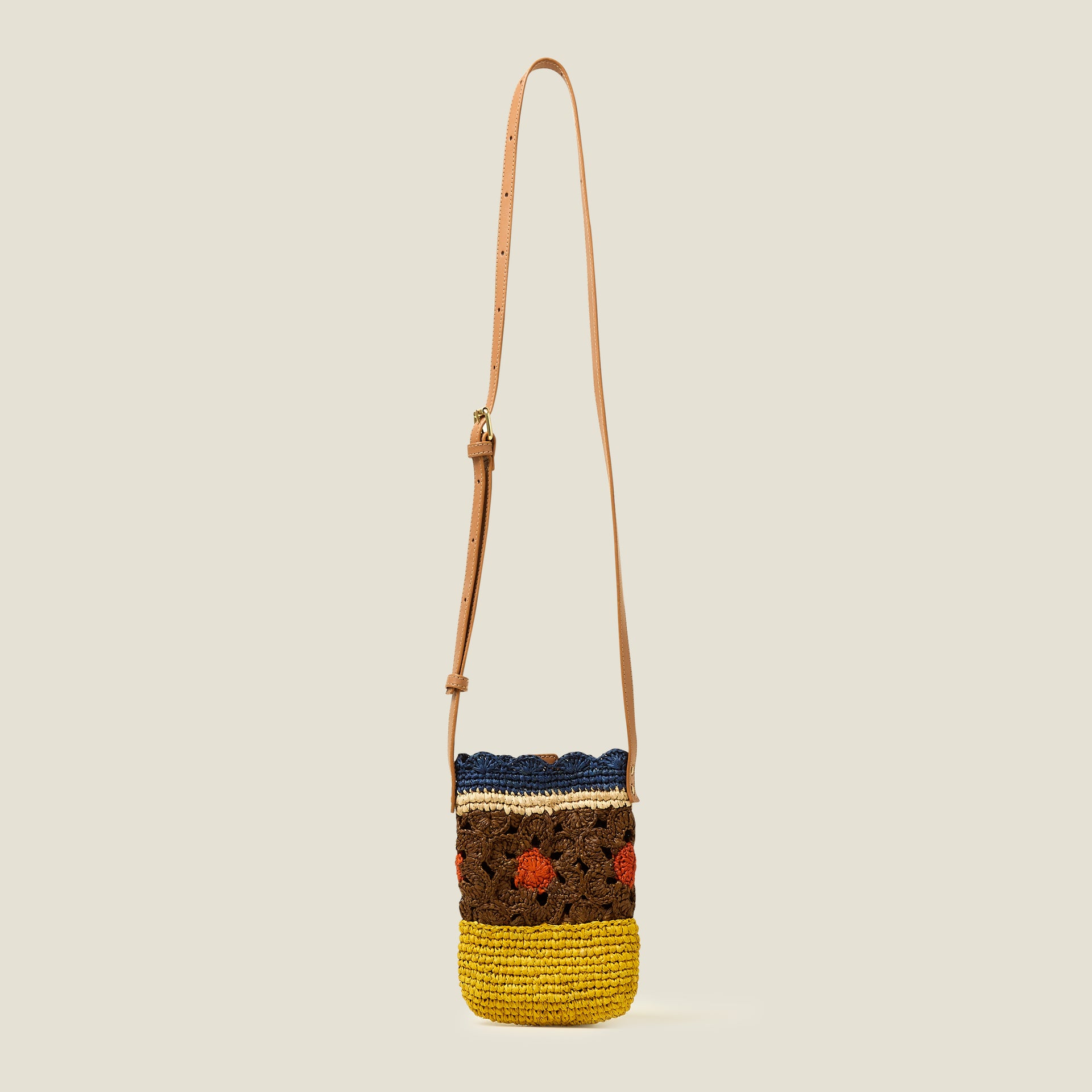 Camino Phone Pouch Block Flower Cocoa