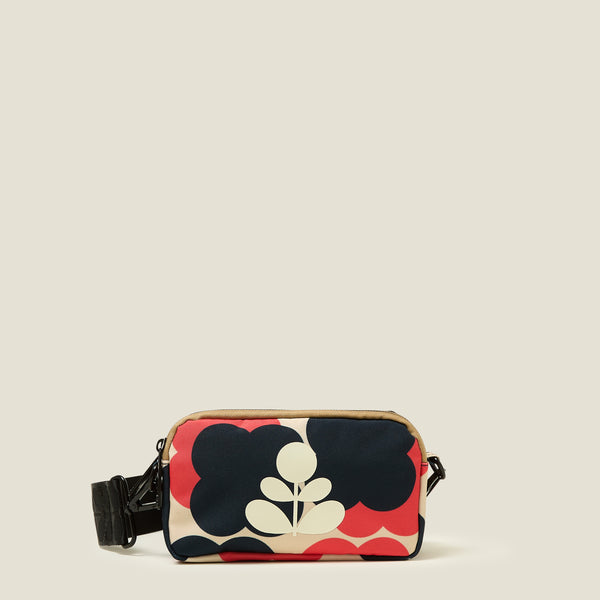 Tripod Crossbody - Floating Flower Navy Red