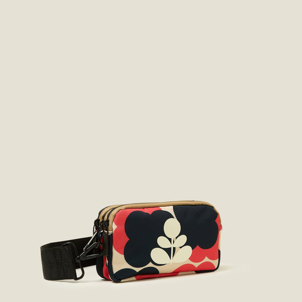 Tripod Crossbody - Floating Flower Navy Red