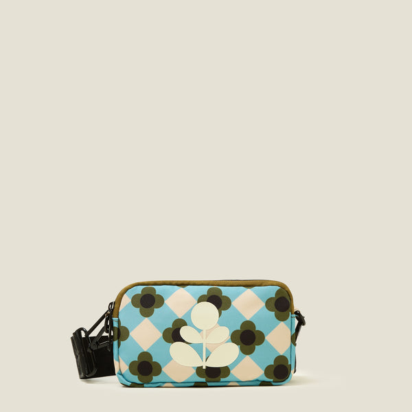 Tripod Crossbody - Flower Check Ziggurat