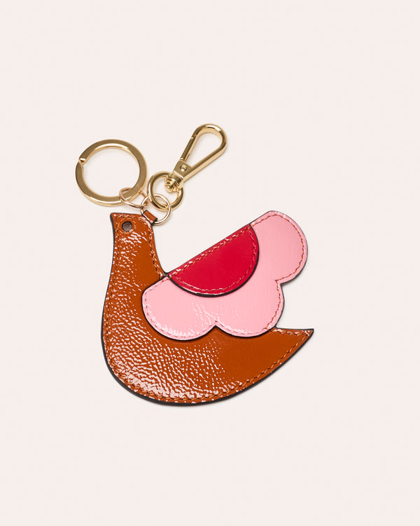 Birdie Keyring - Tan Leather