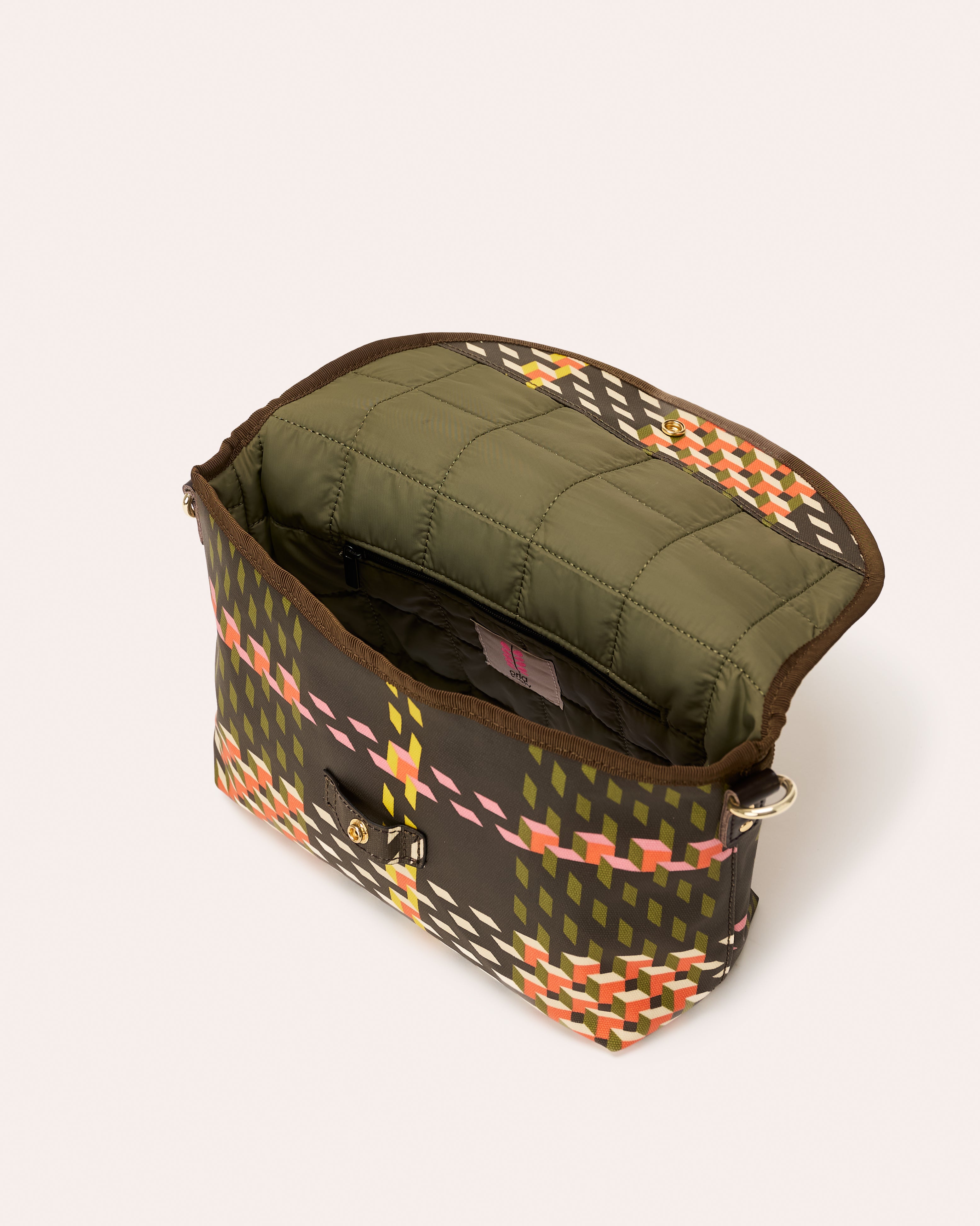 Acre Satchel - Cubic Check Cocoa