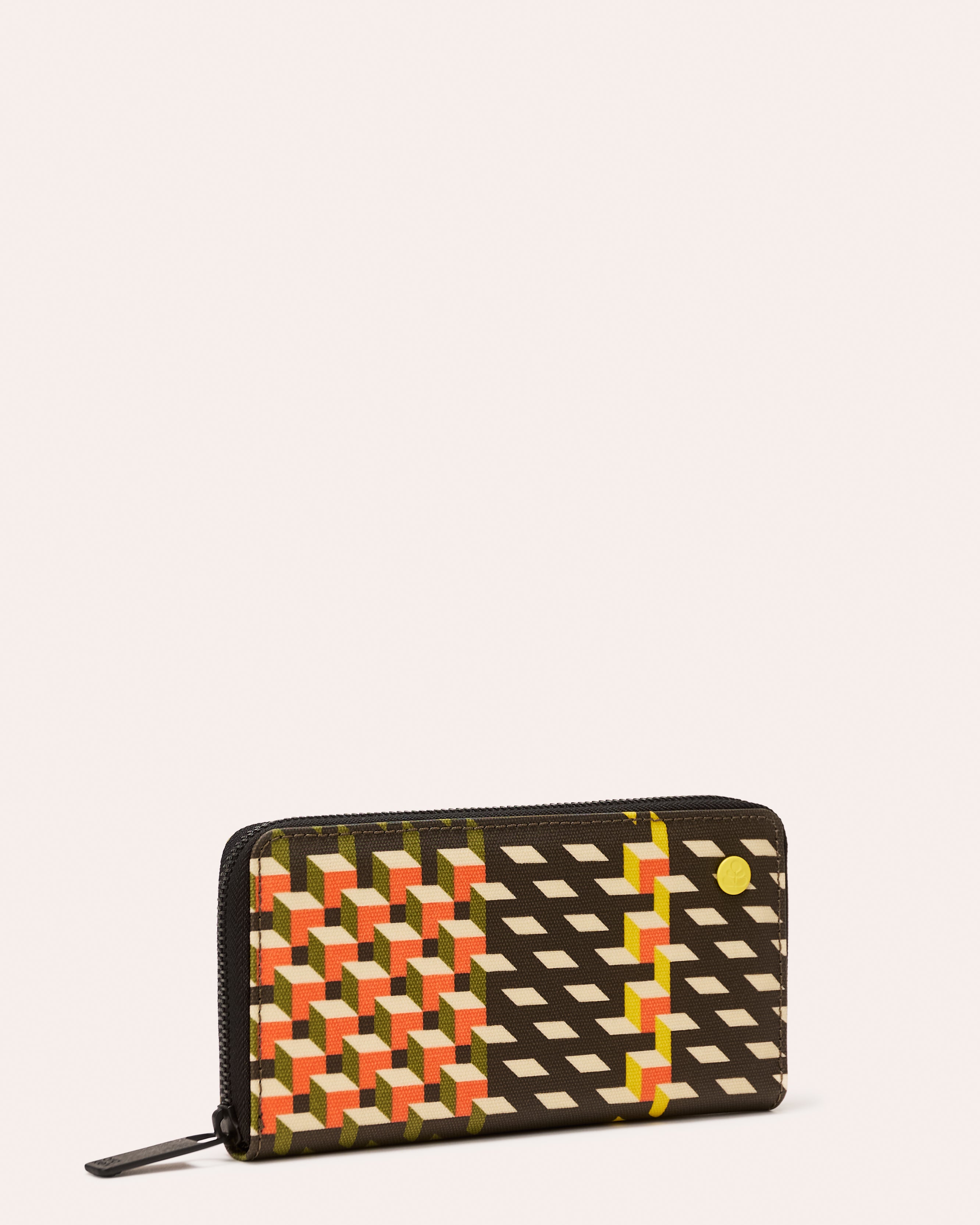 Forget Me Not Wallet - Cubic Check Cocoa