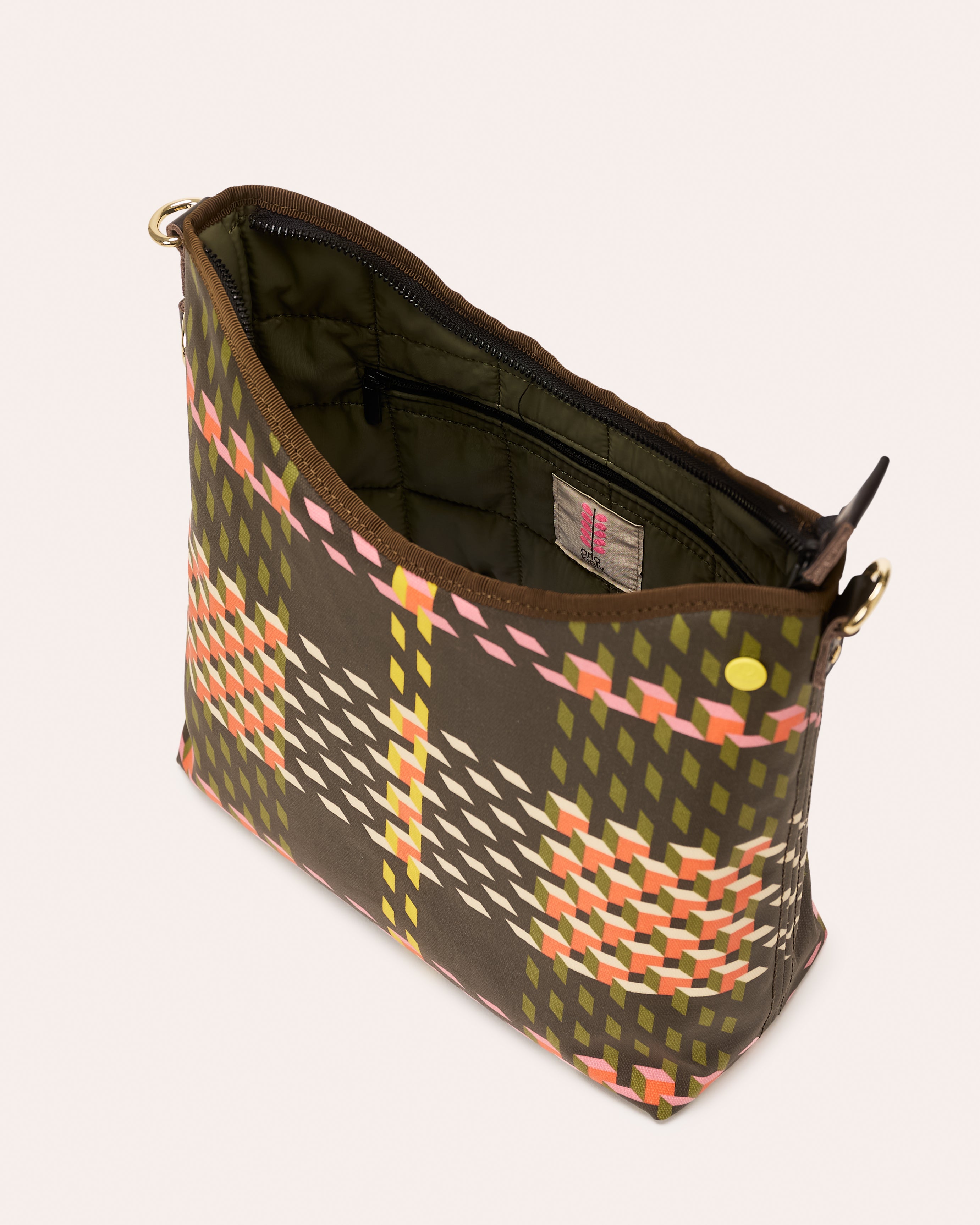 Cross Carry Shoulder Bag - Cubic Check Cocoa