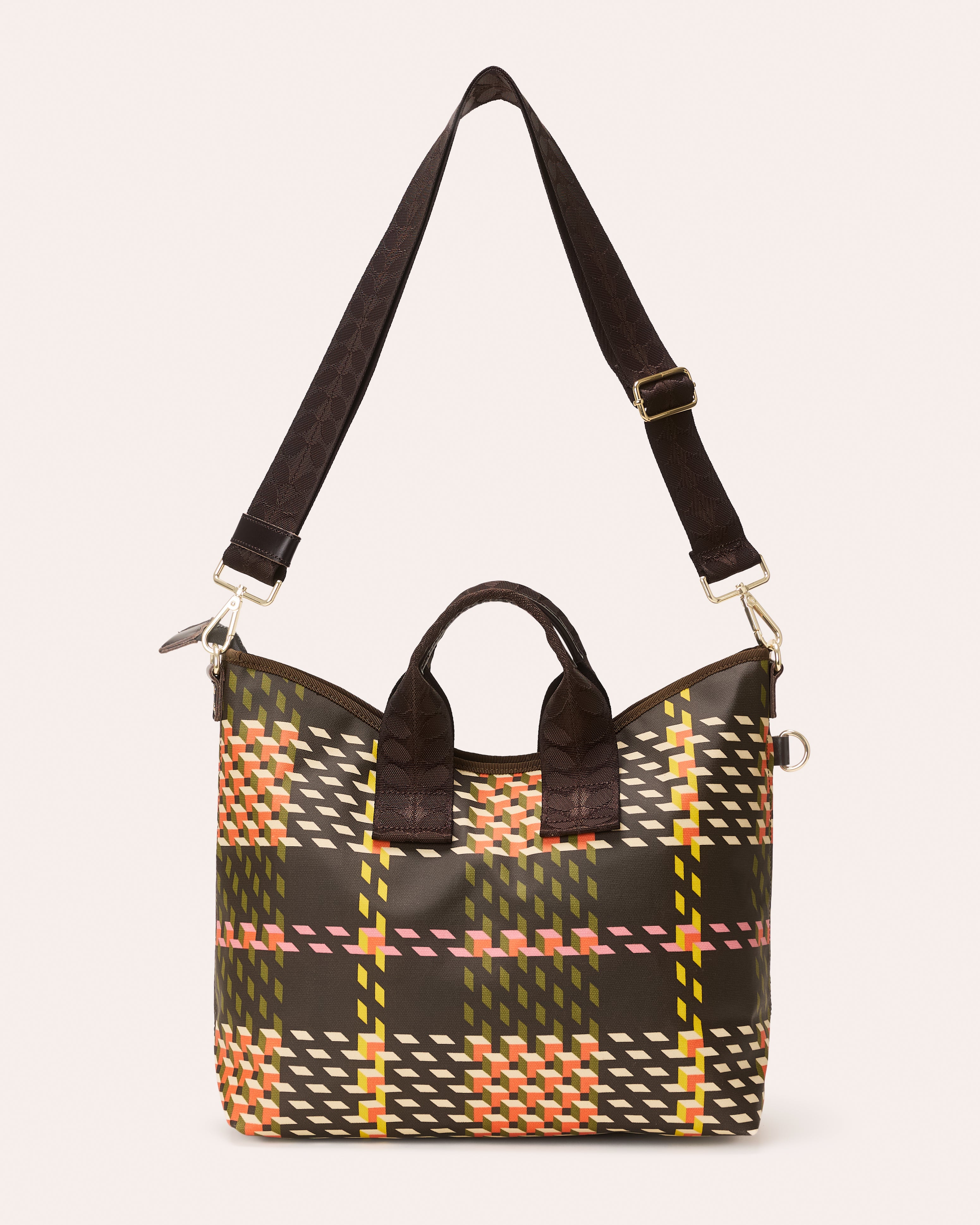 Carry Grab Crossbody - Cubic Check Cocoa