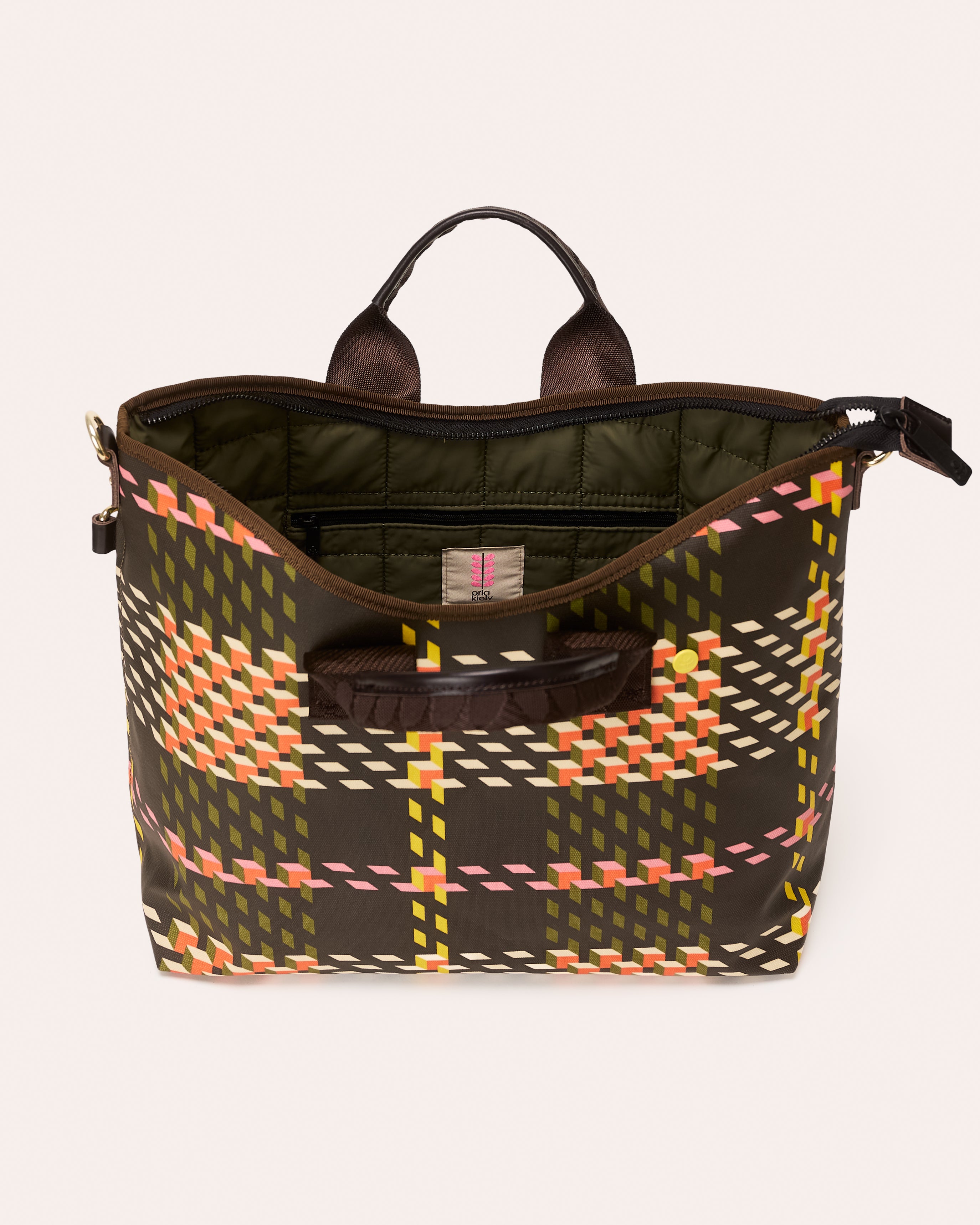 Carry Grab Crossbody - Cubic Check Cocoa