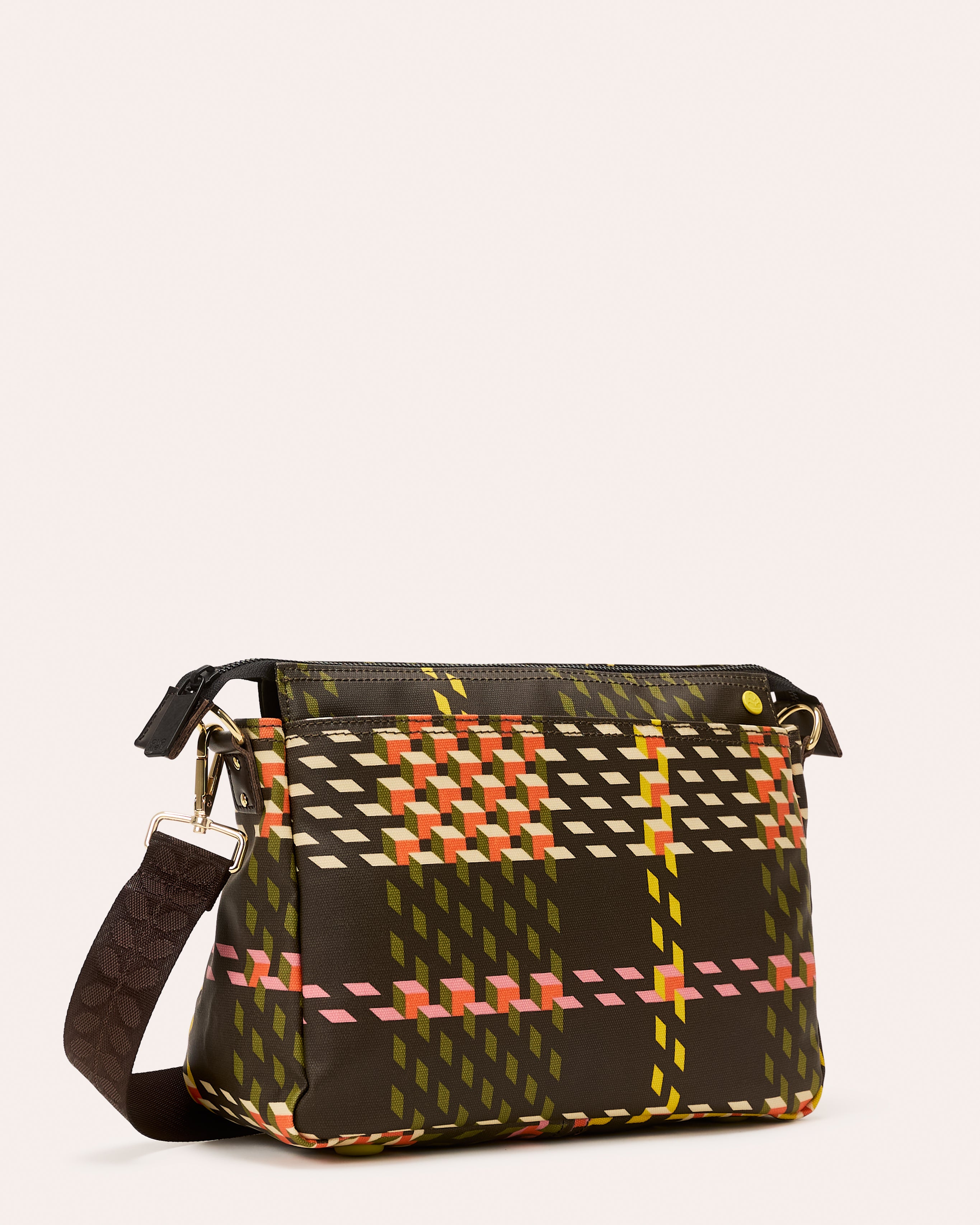 Fielder Crossbody - Cubic Check Cocoa