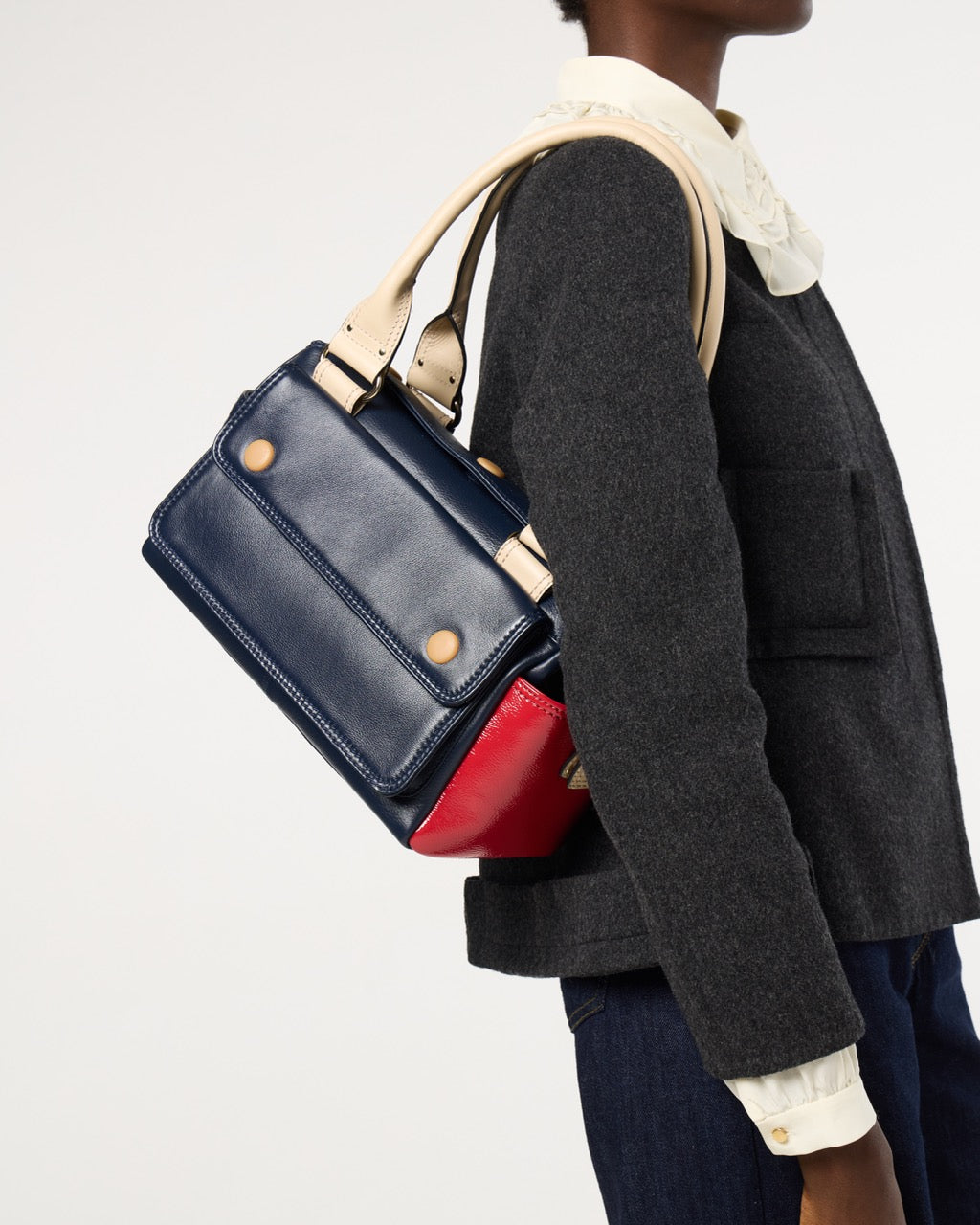 Pockety Shoulder Bag - OK Colourblock Navy