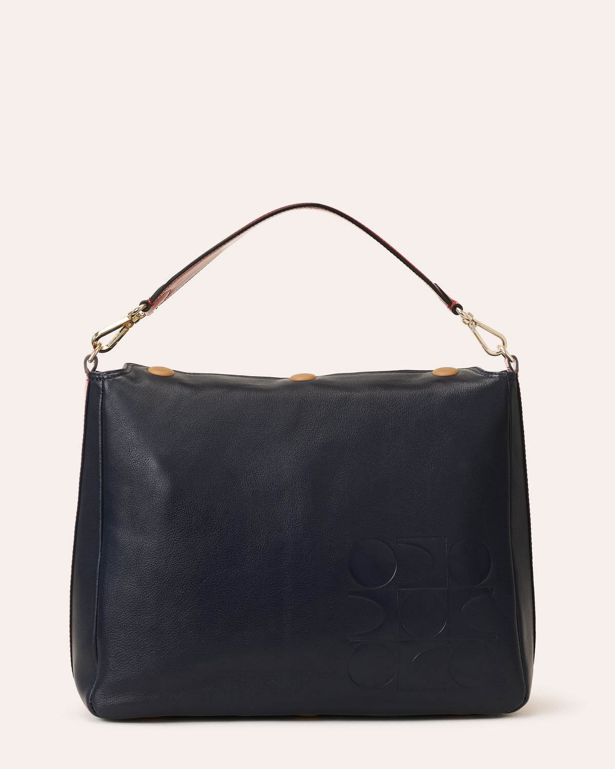 Large Softie Leather Shoulder Bag - OK Colour Block Navy