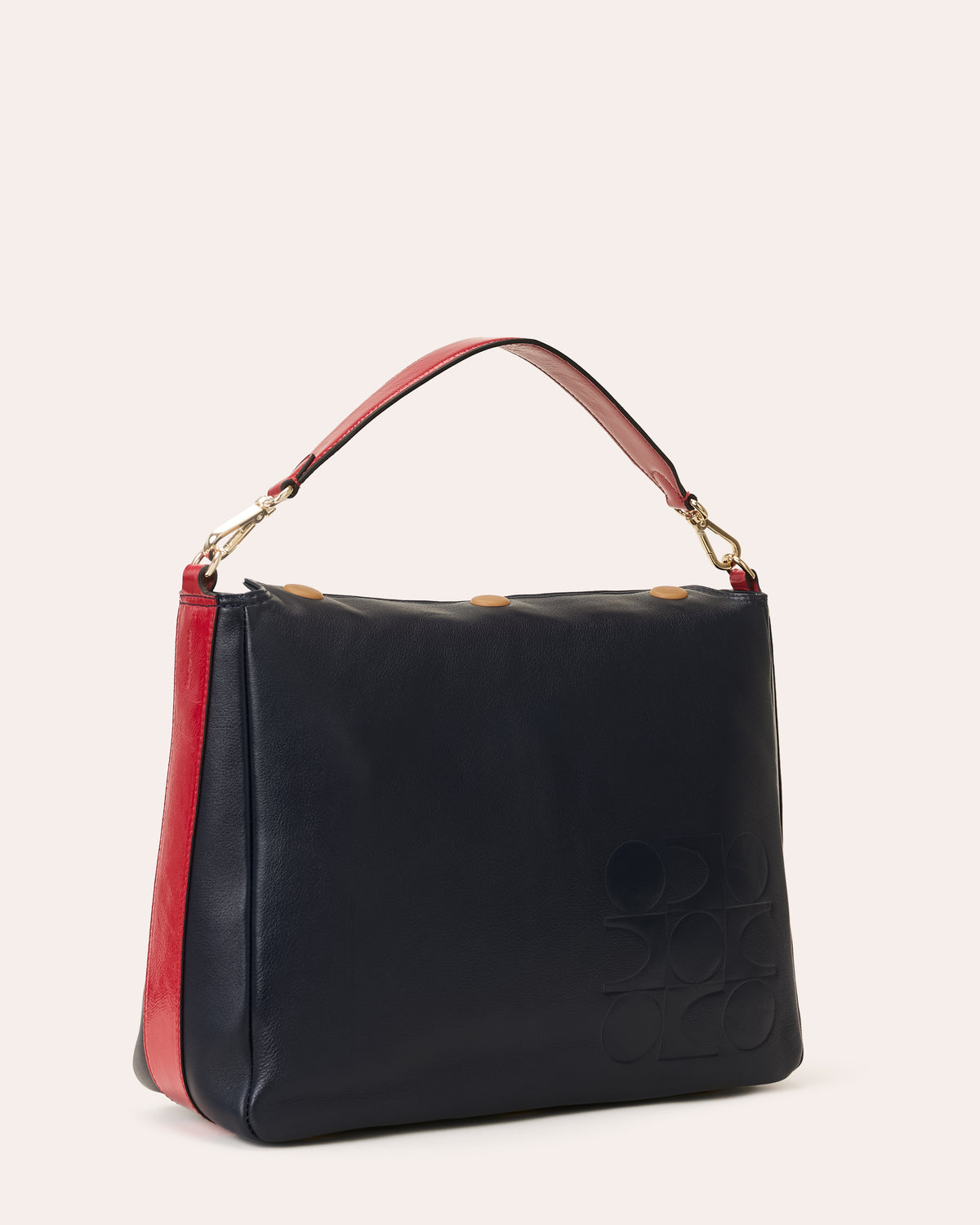 Large Softie Leather Shoulder Bag - OK Colour Block Navy