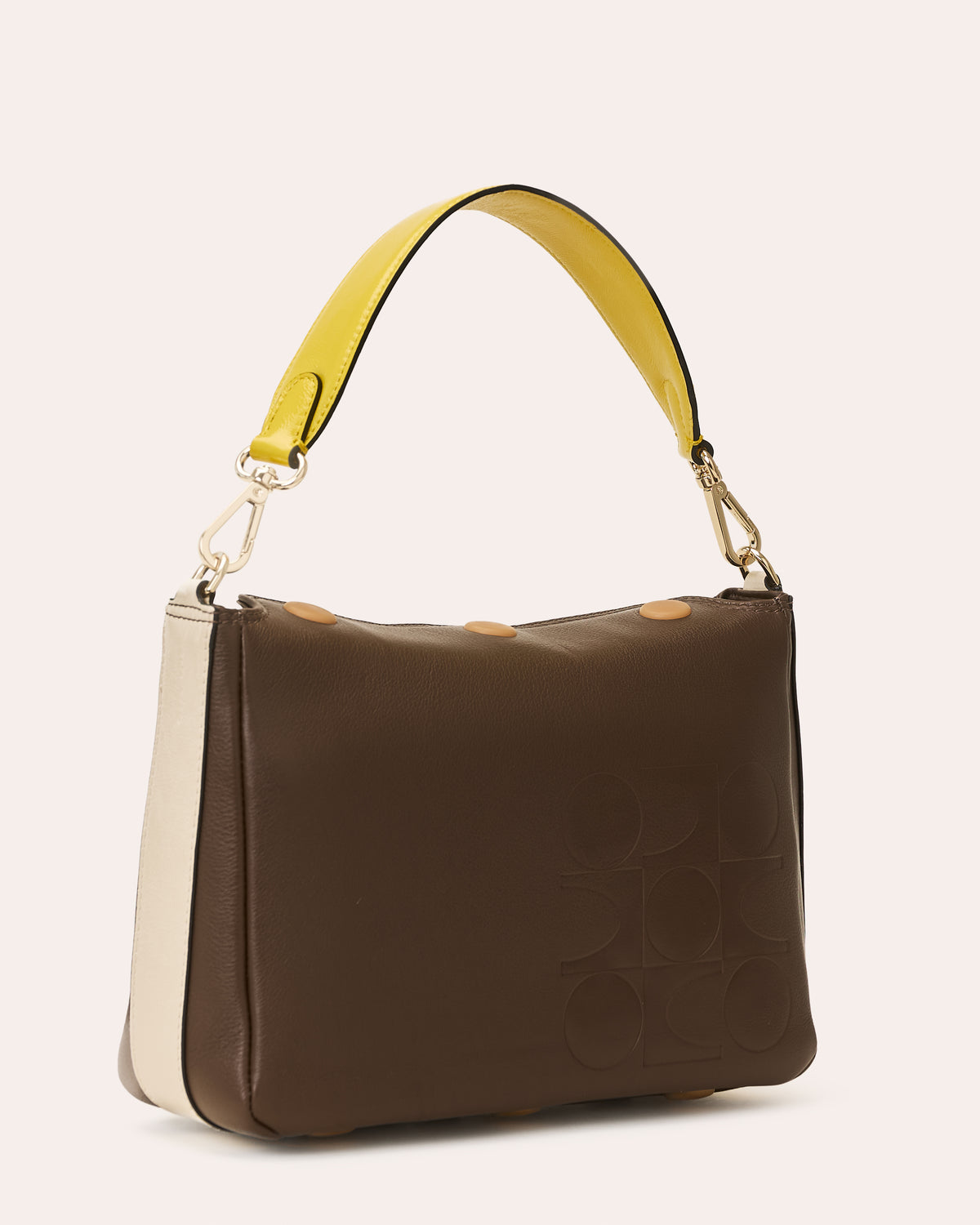Small Softie Leather Shoulder Bag - OK Colour Block Chocolate