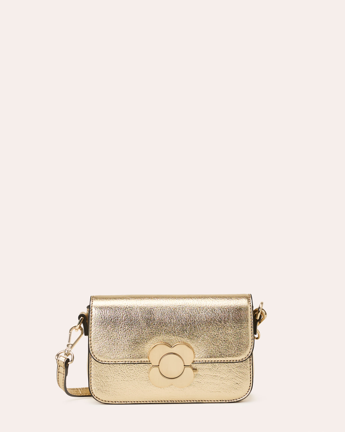 Extra Mini Eclipse Leather Crossbody - Gold Metallic Leather