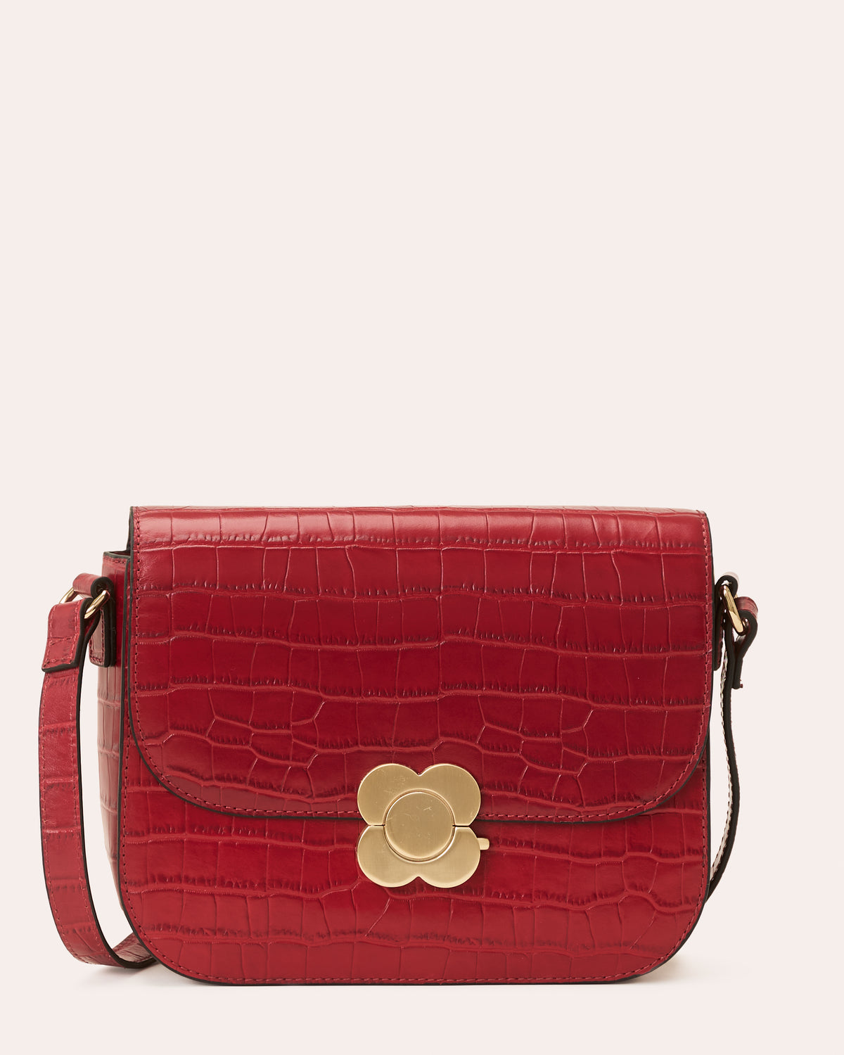 Eclipse Leather Crossbody - Red Croc