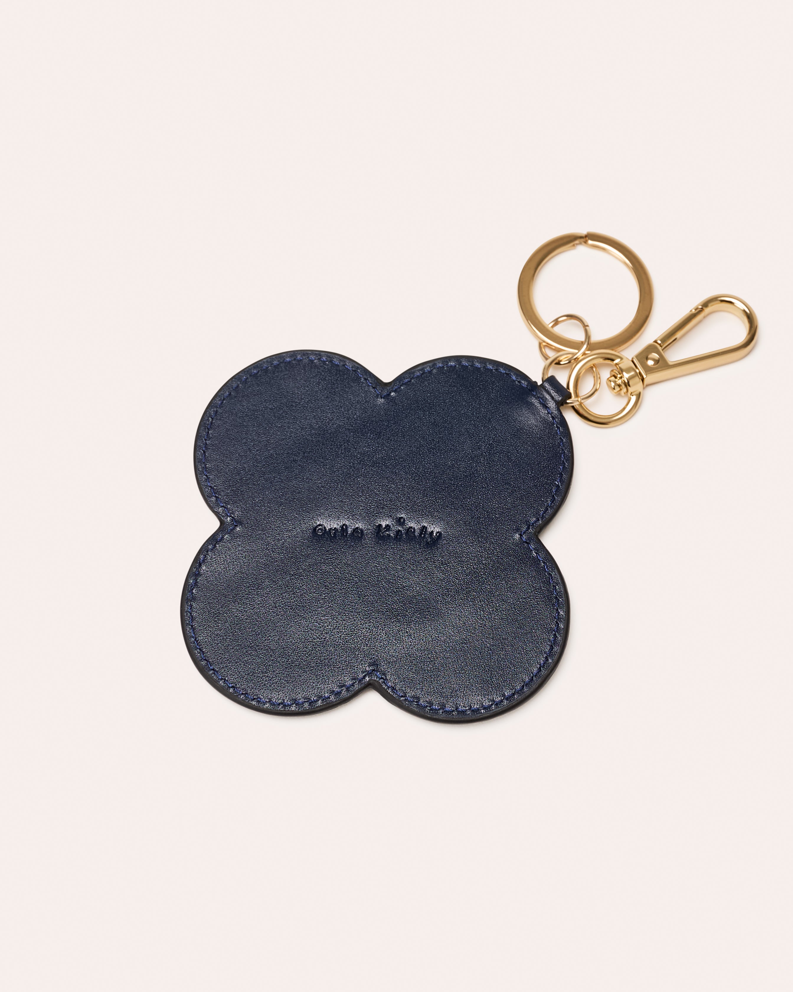 Four Petal Flower Keyring - Navy & Cream