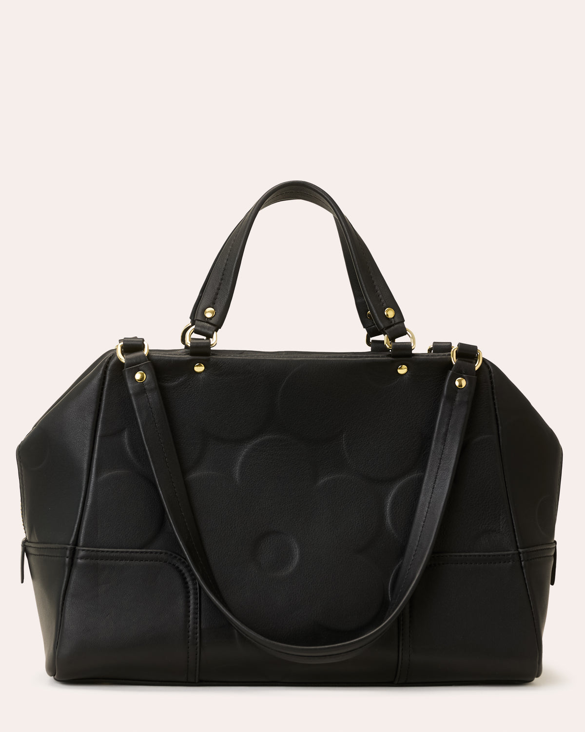 Opera Leather Shoulder Bag - Flower Power Black