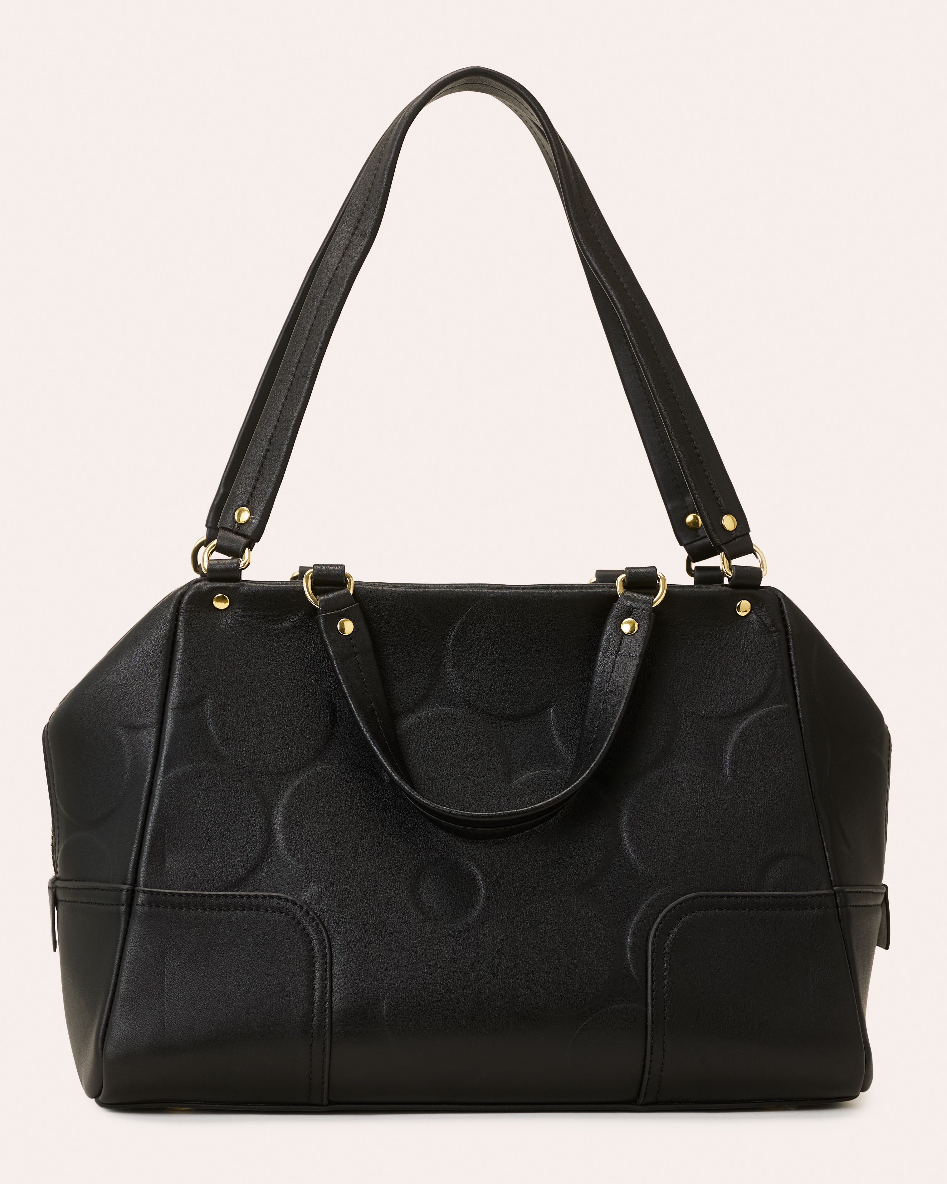 Opera Leather Shoulder Bag - Flower Power Black