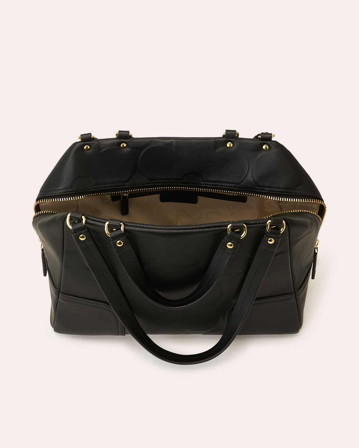 Opera Leather Shoulder Bag - Flower Power Black