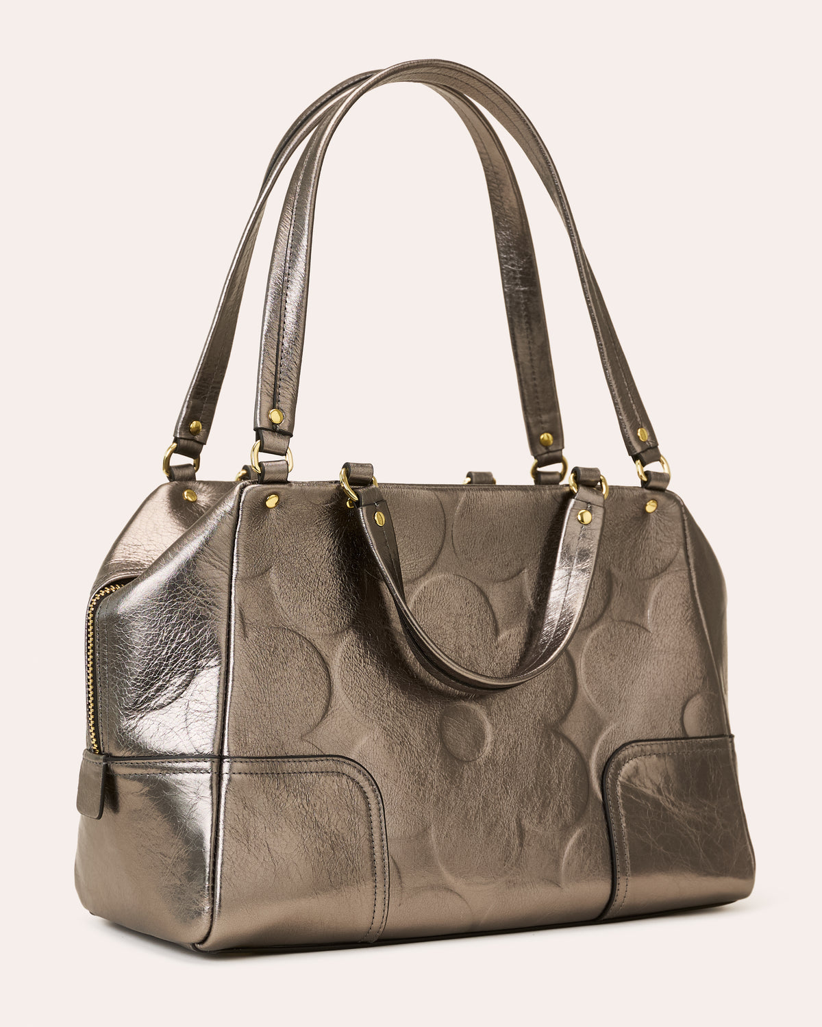 Opera Leather Shoulder Bag - Flower Power Mercury