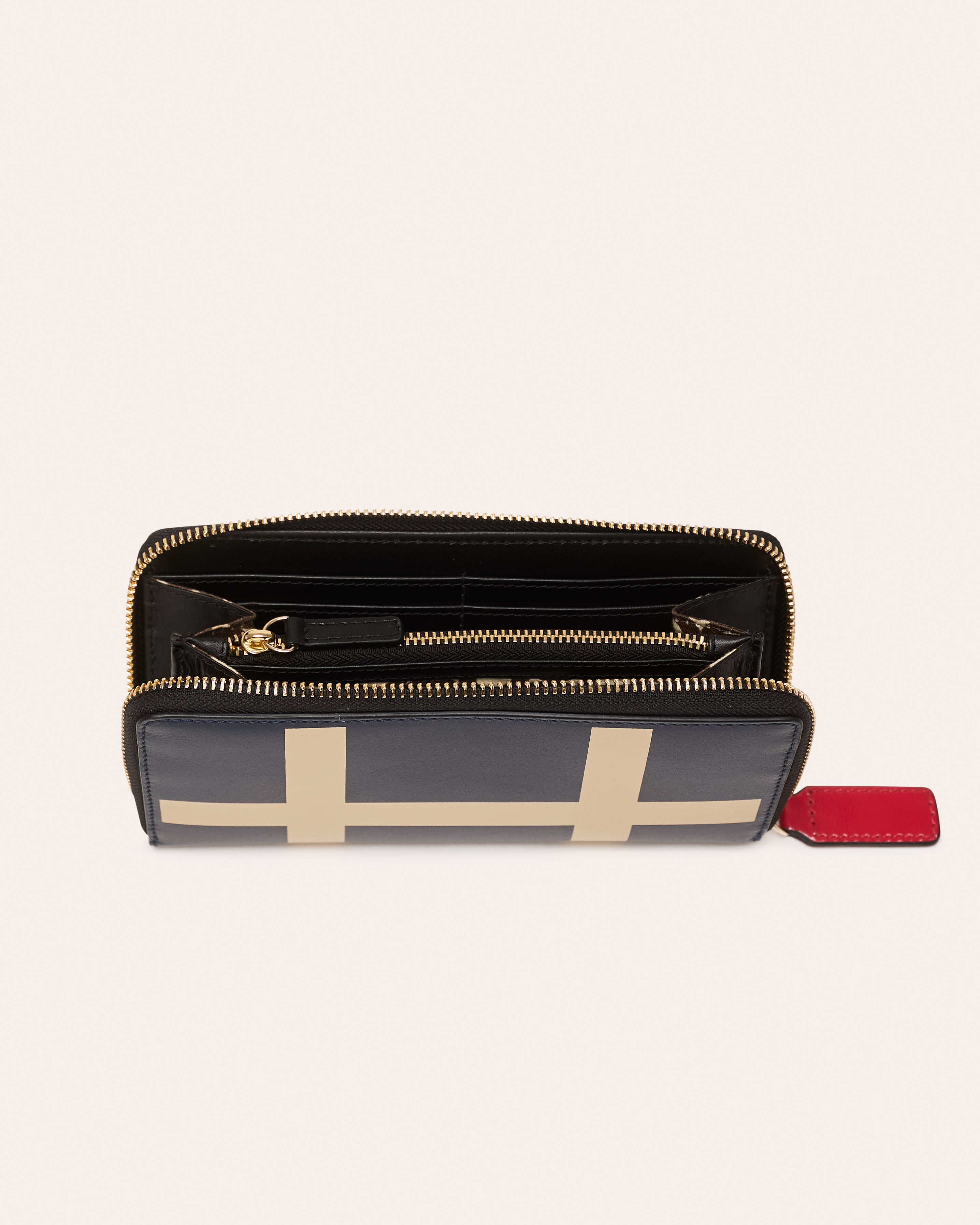 Forget Me Not Wallet - Grid Print Navy