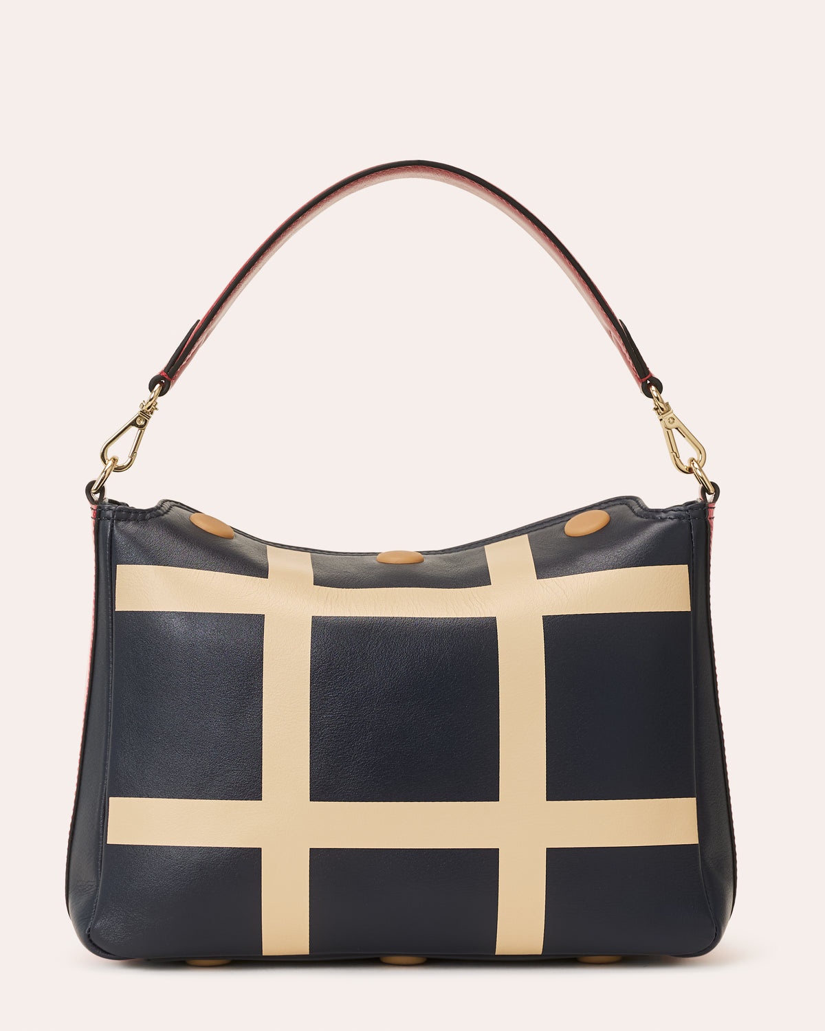 Small Softie Leather Shoulder Bag - OK Grid Navy