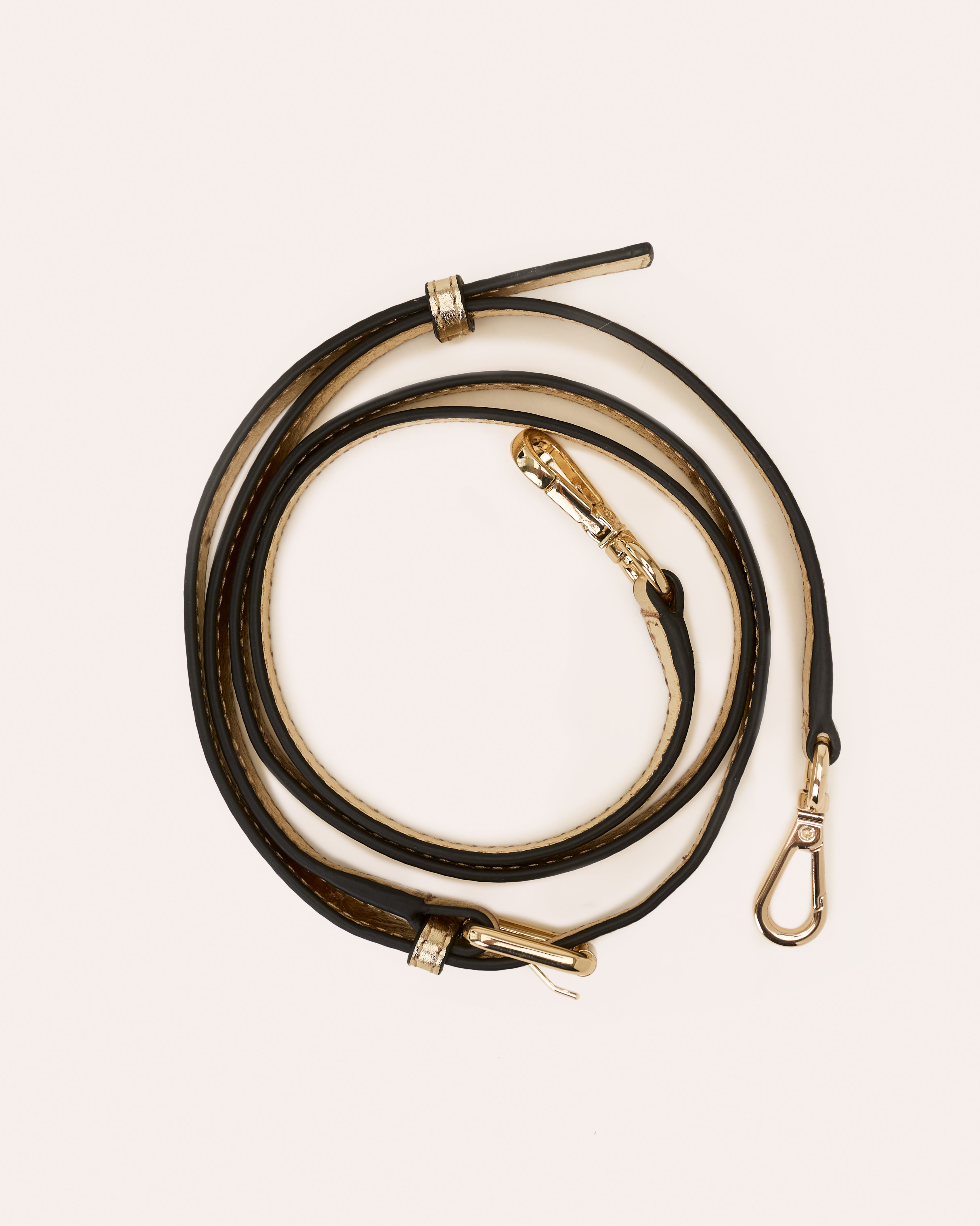 Leather Crossbody Strap - Gold Metallic Leather