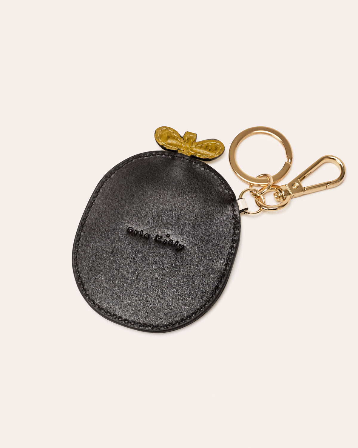 Xmas Pudding Keyring - Chocolate Leather