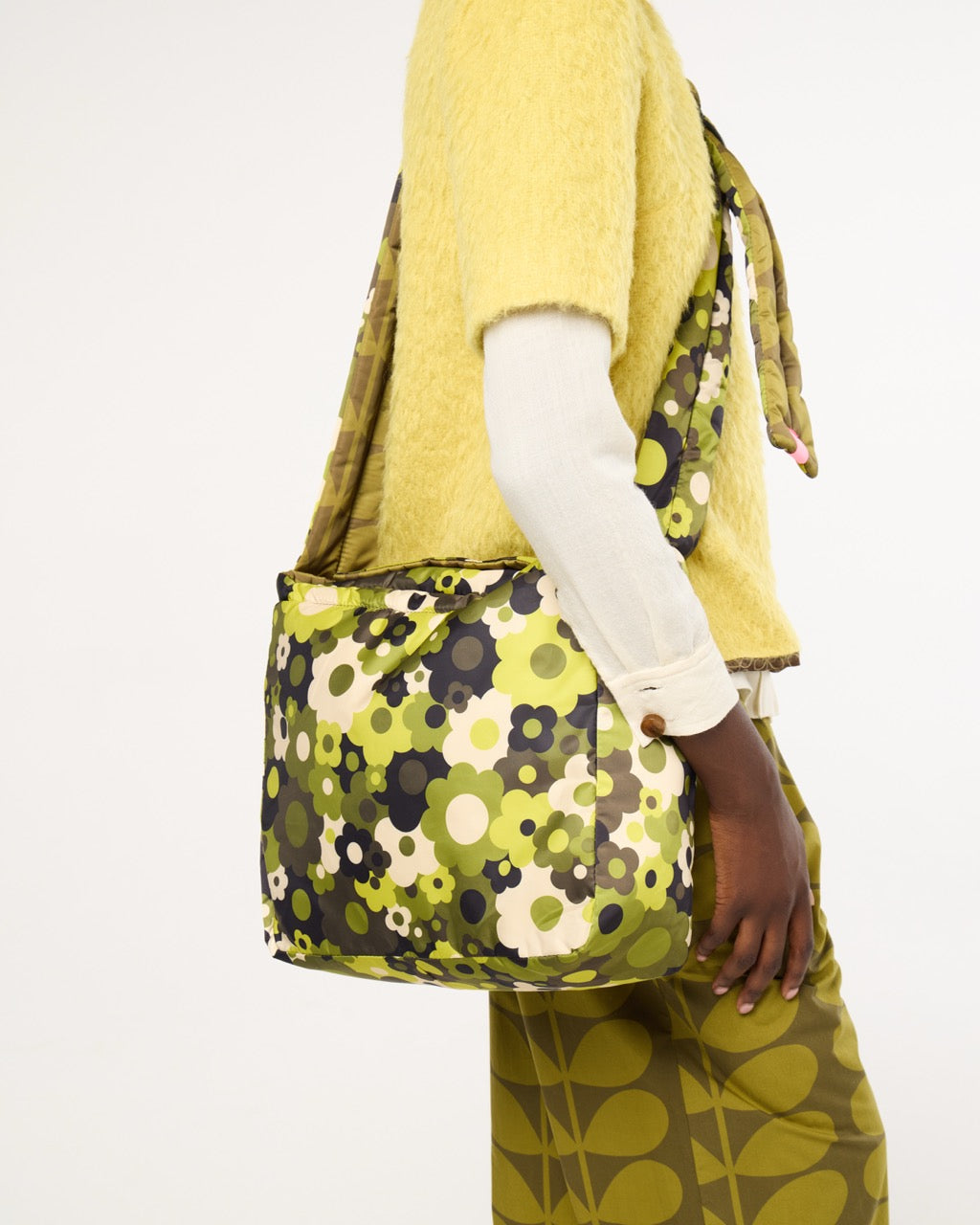 Reversible Puffy Crossbody - Solid Stem Khaki and Fern
