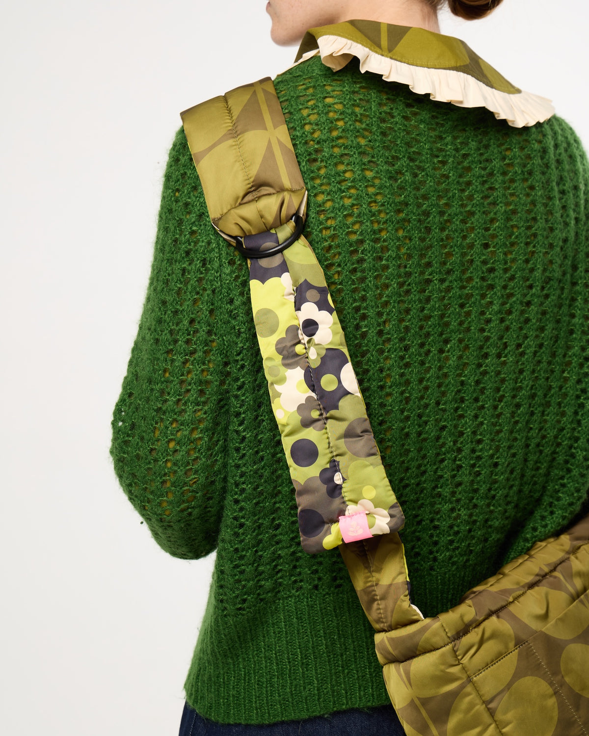 Reversible Puffy Crossbody - Solid Stem Khaki and Fern