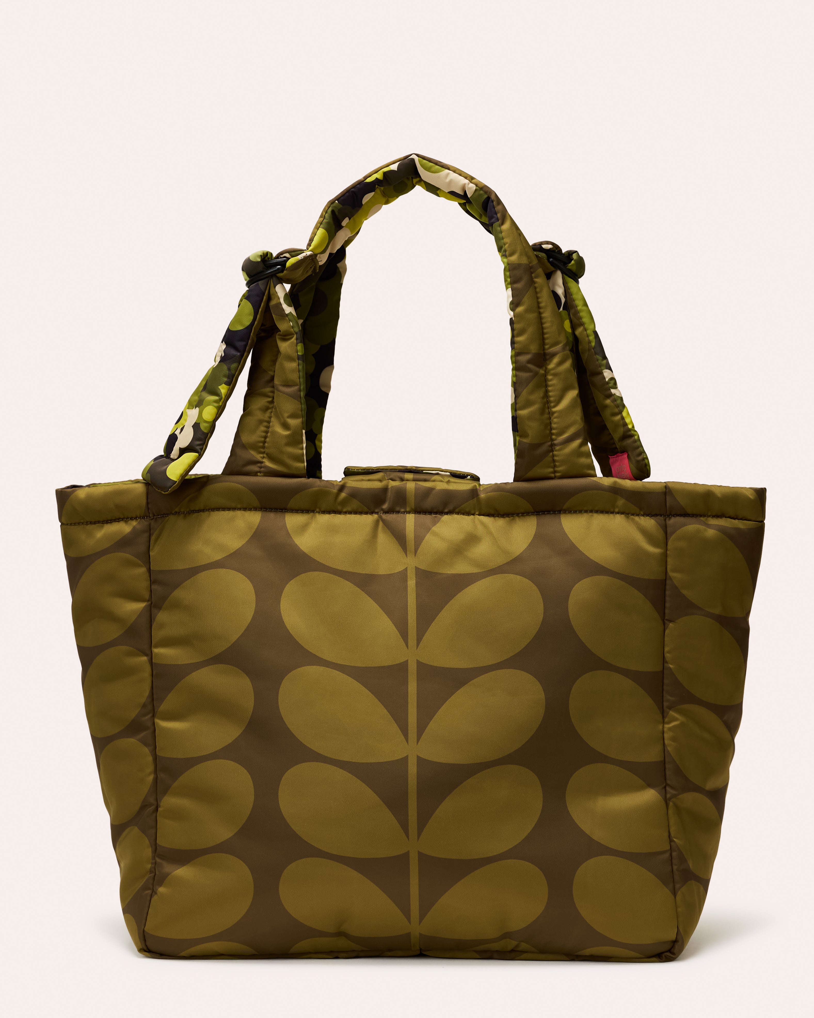 Reversible Puffy Tote - Solid Stem Khaki and Fern