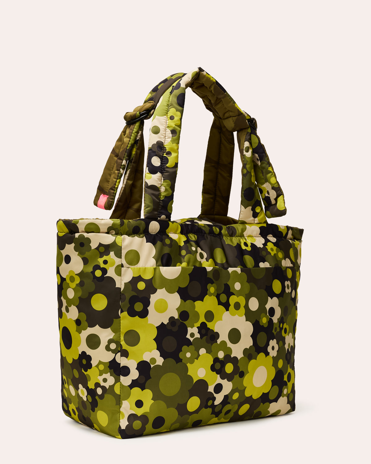 Reversible Puffy Tote - Solid Stem Khaki and Fern