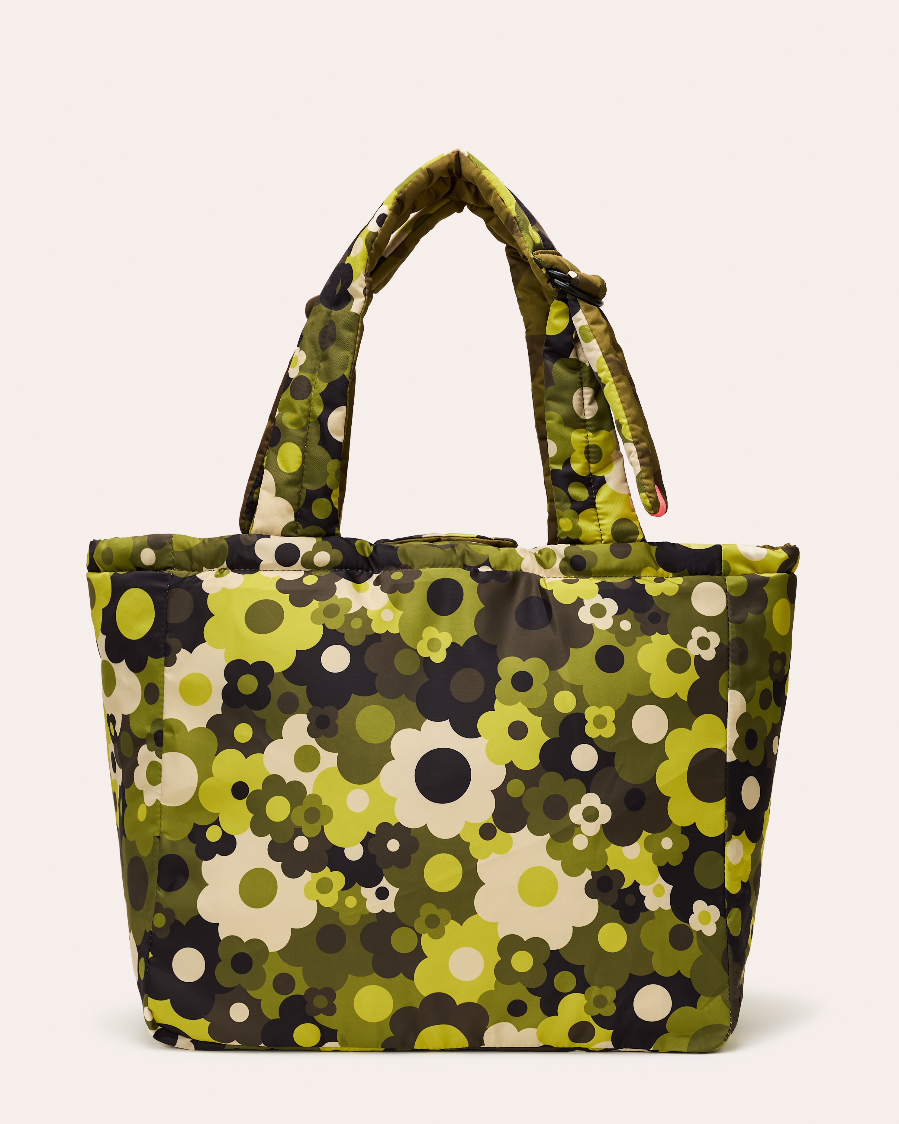 Reversible Puffy Tote - Solid Stem Khaki and Fern