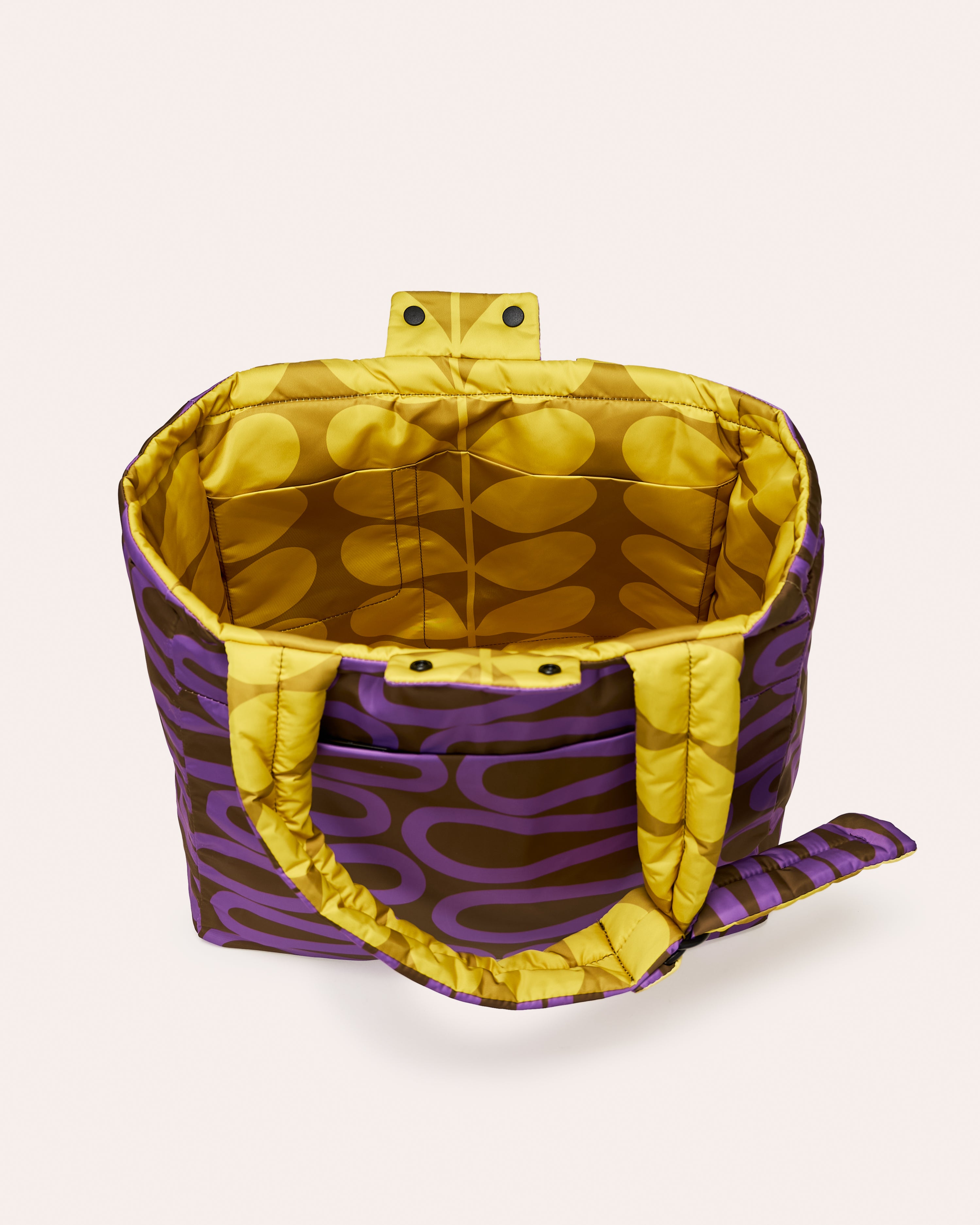 Reversible Puffy Tote - Solid Stem Gorse and Heather