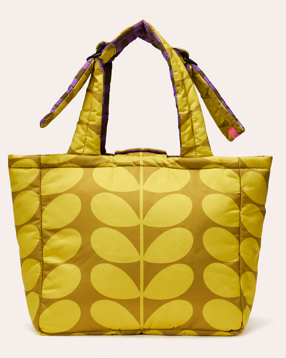 Reversible Puffy Tote - Solid Stem Gorse and Heather