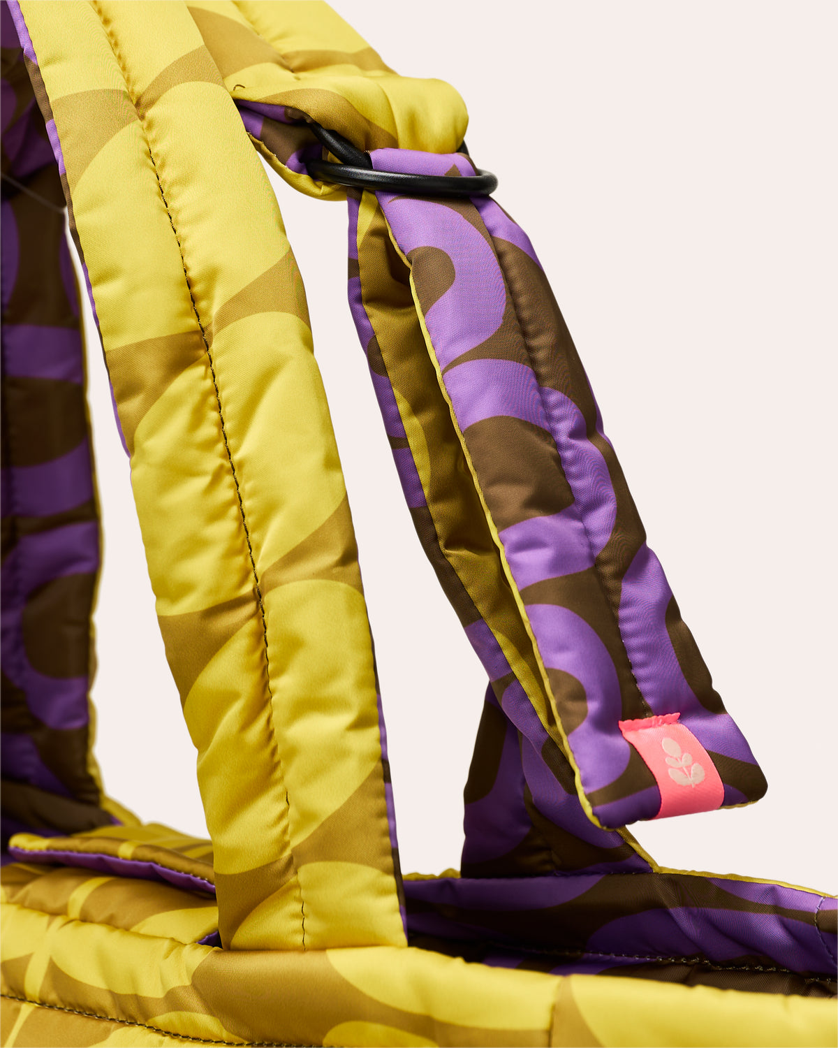 Reversible Puffy Tote - Solid Stem Gorse and Heather