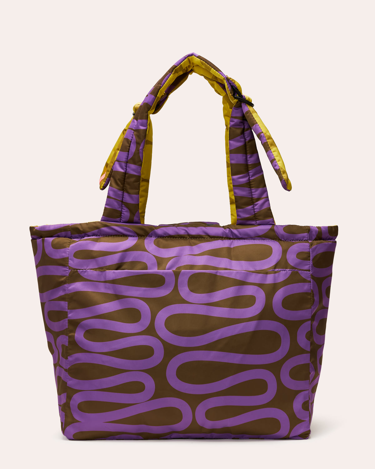 Reversible Puffy Tote - Solid Stem Gorse and Heather