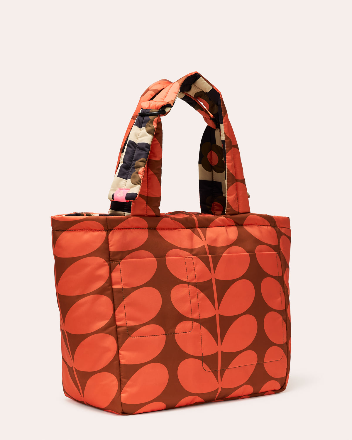 Reversible Puffy Tote - Solid Stem Marmalade and Clementine
